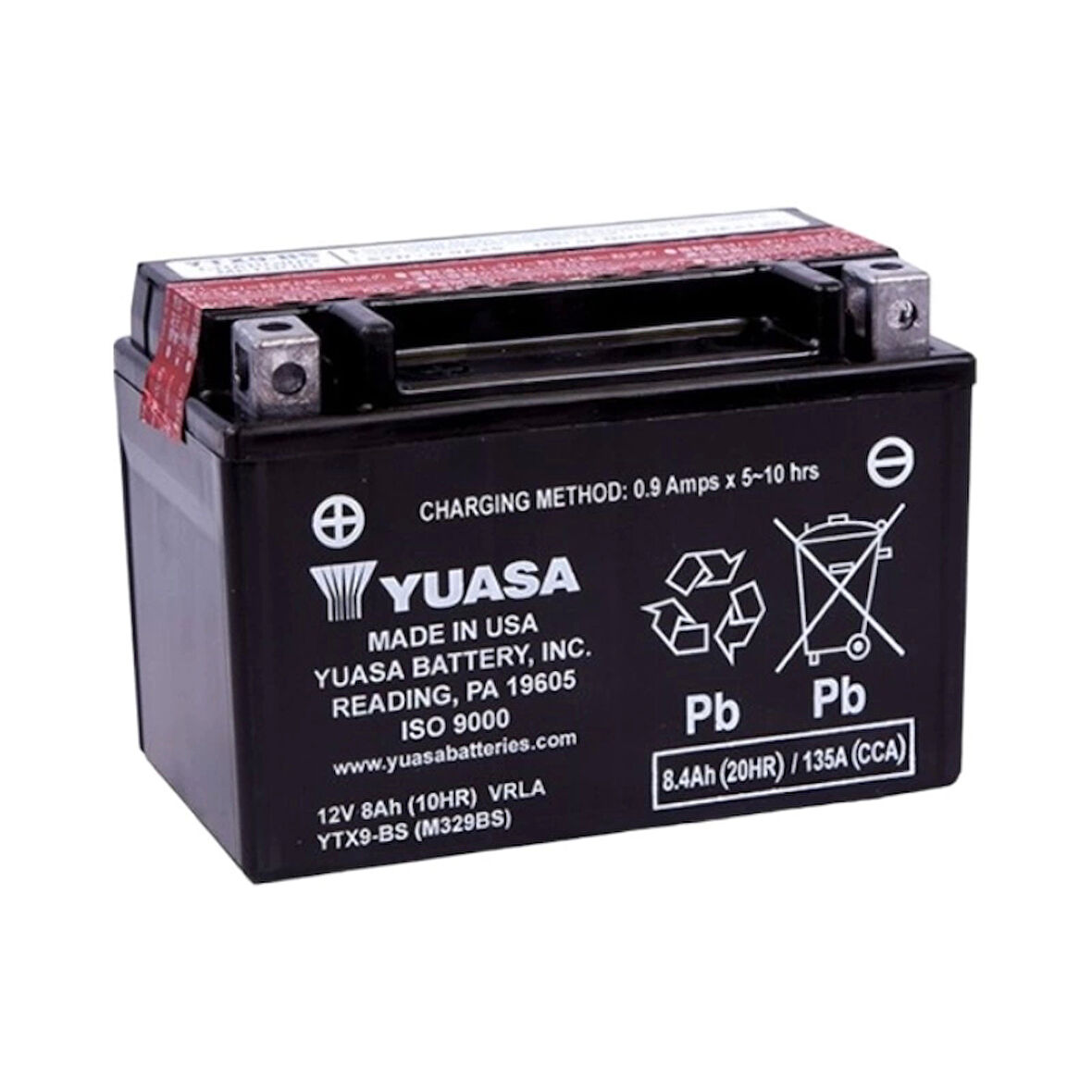 Yuasa YTX9-BS 8 Amper Motosiklet Aküsü 12 Volt 135 CCA Bakım Gerektirmez