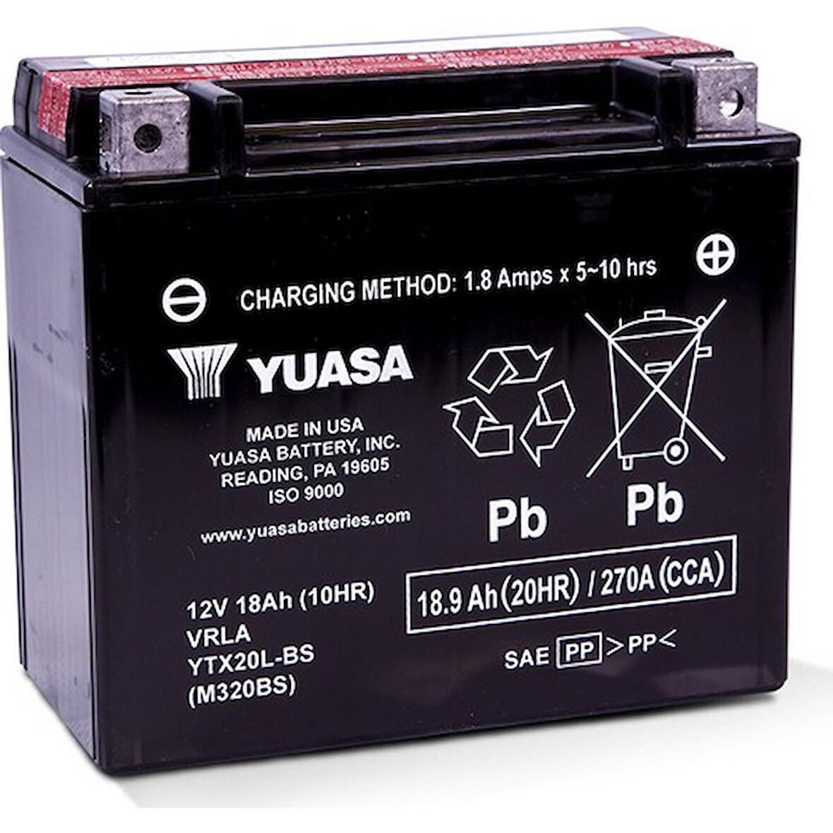 Yuasa YTX20L-BS H.Davidson Honda Kawasaki Triumph Yamaha Akü