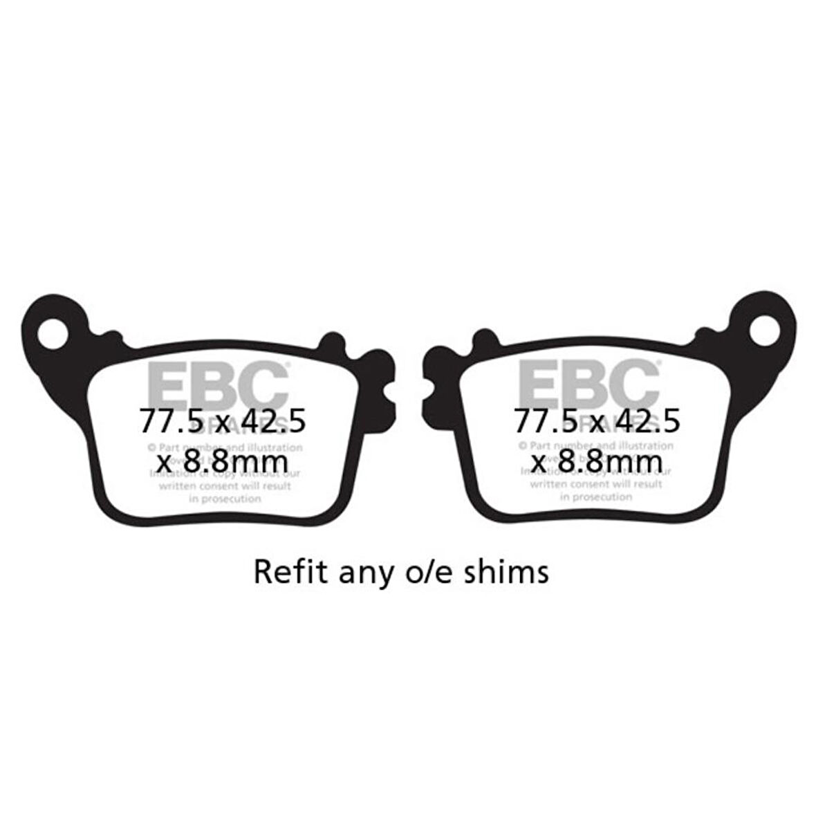 EBC FA436HH HONDA CBR600/1000 , SUZUKI GSXR750/1000, YAMAHA R6,R1 SINTER ARKA FREN