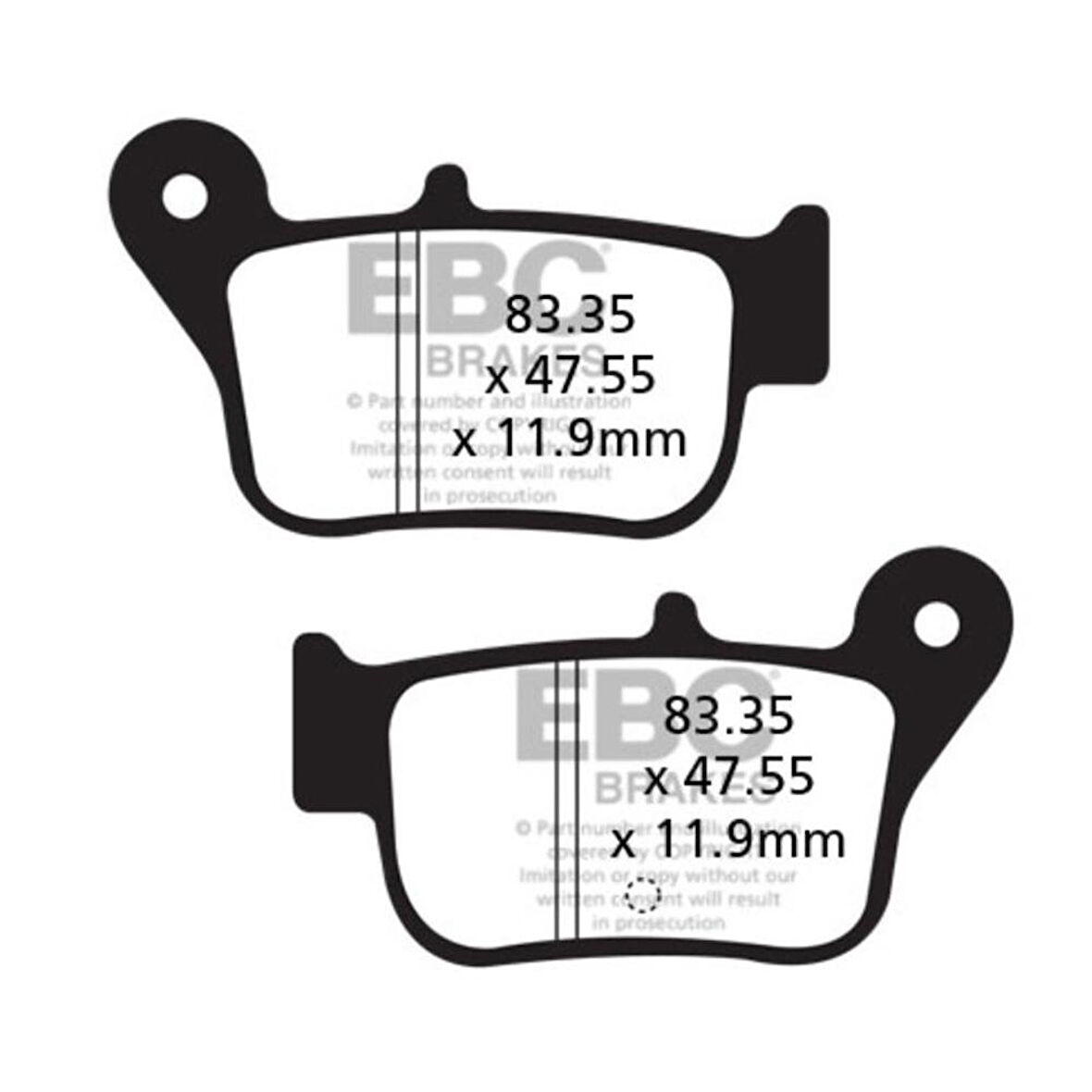 EBC SFA628HH SYM MAXSYM400 - MAXSYM600 ABS SINTER ARKA FREN BALATASI