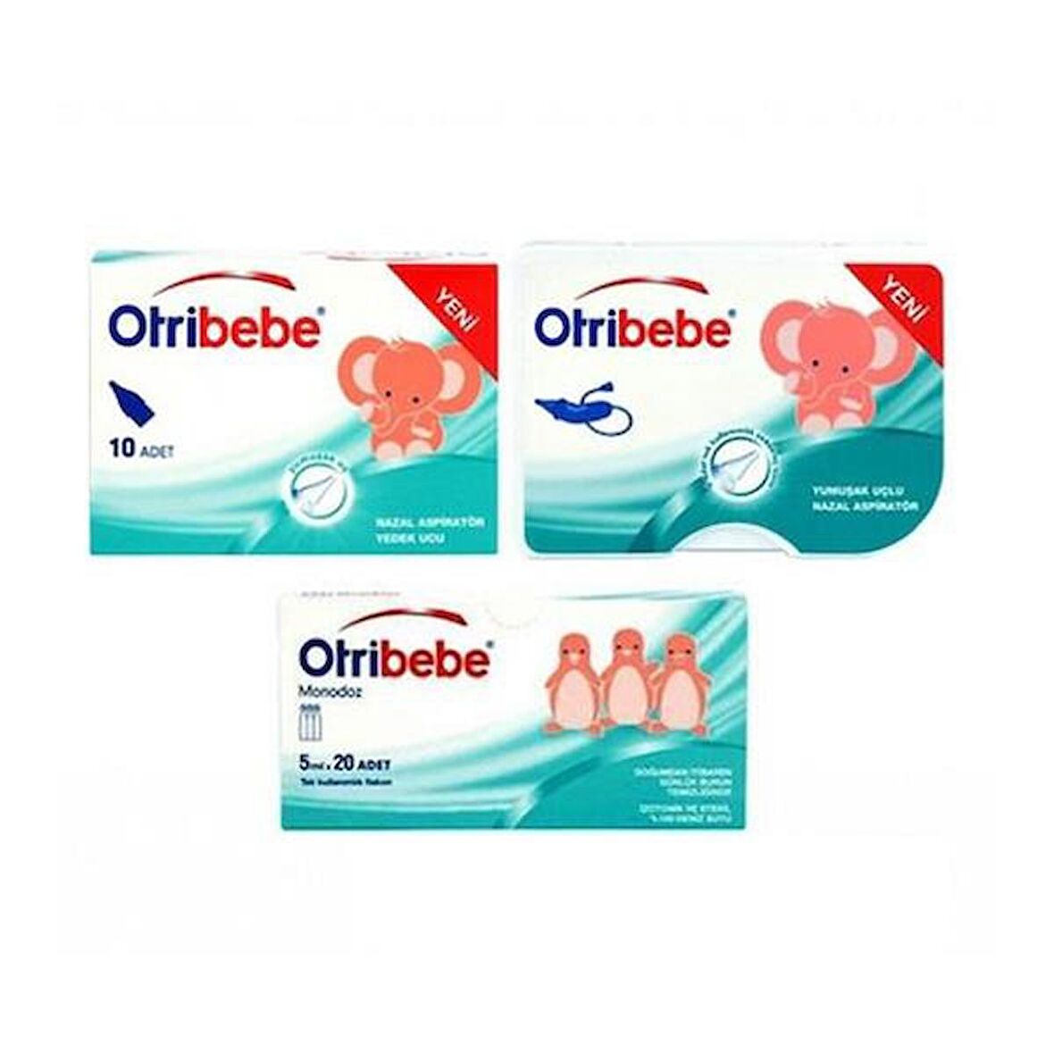 Otribebe Nazal Burun Aspiratörü+10 Adet Yedek Uç+Monodoz 20 Flakon 3'Lü Set