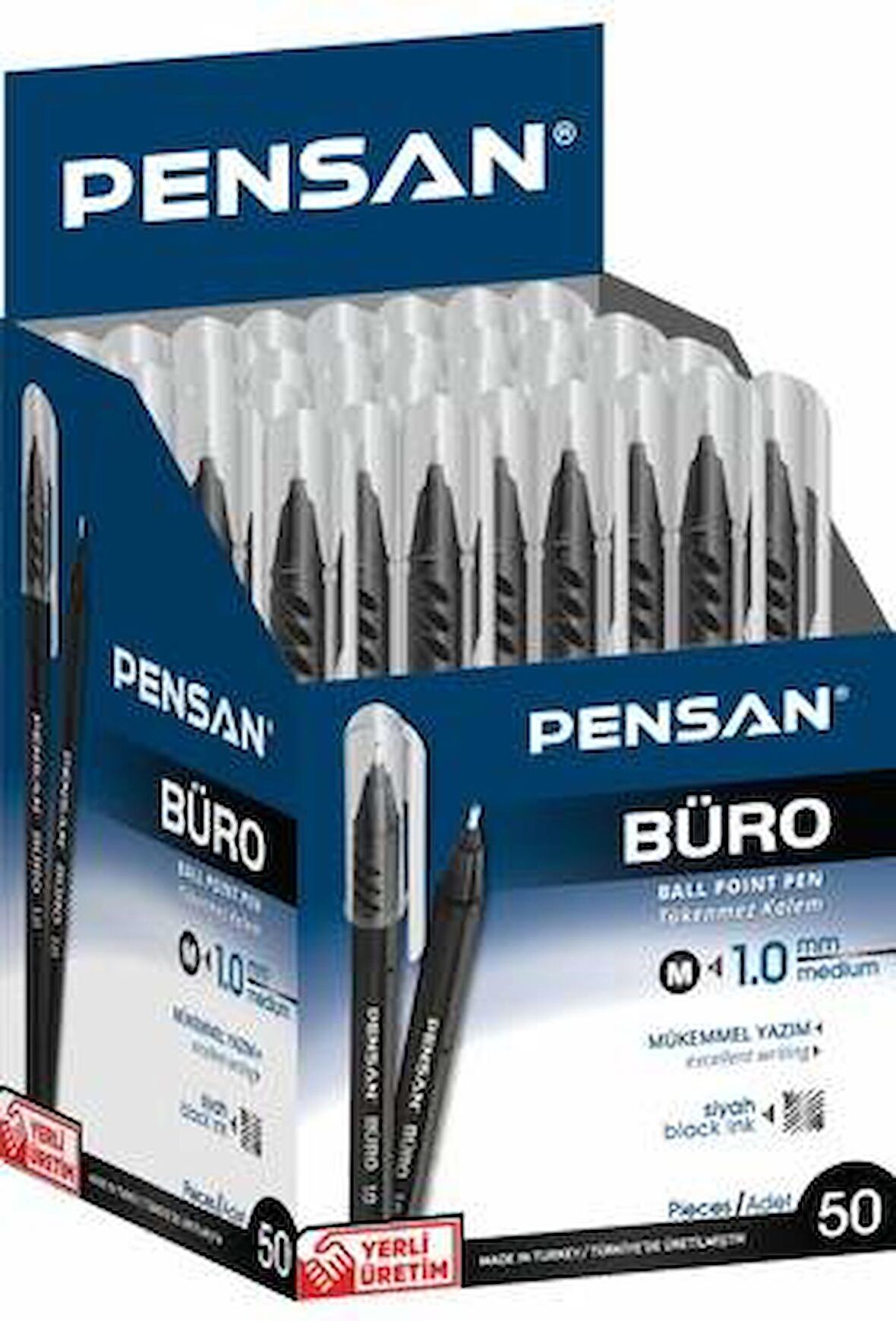 Pensan Büro Siyah Tükenmez Kalem 1Mm 2270 50 Li Paket