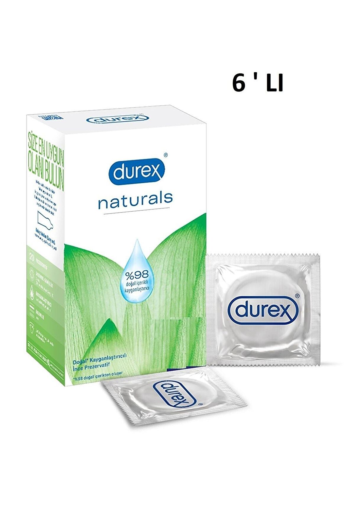 Durex Naturals Doğal Kayganlaştırıcılı 6lı