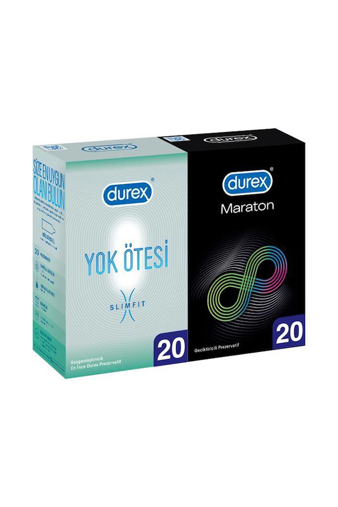 Durex Yok Ötesi Slim Fit 20'li İnce + Maraton Geciktiricili 20'li Prezervatif