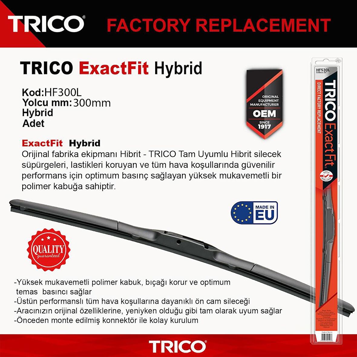 Trico EXACTFIT HYBRID Tek Silecek 300mm