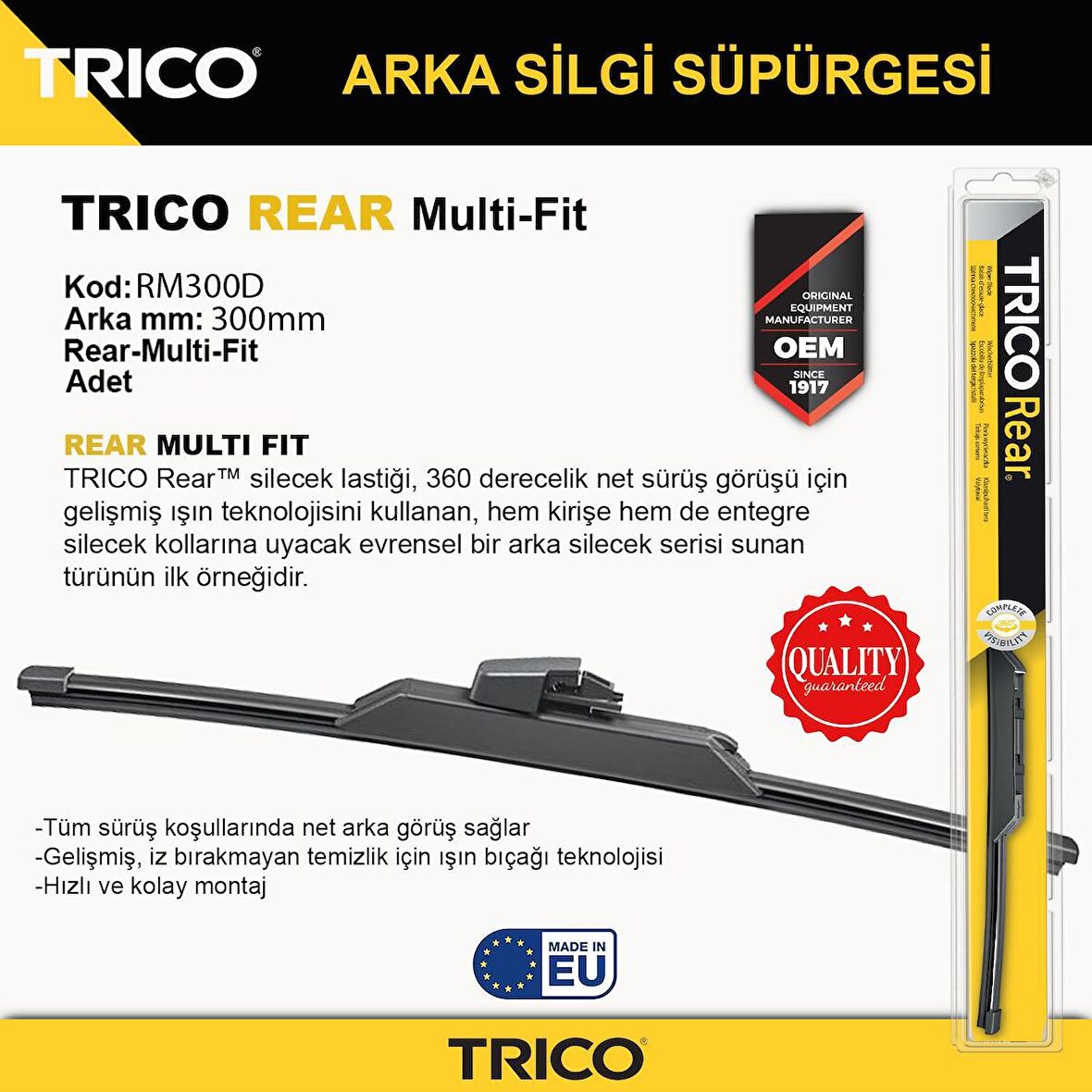 Trico MULTIFIT Arka Tek Silecek 300mm