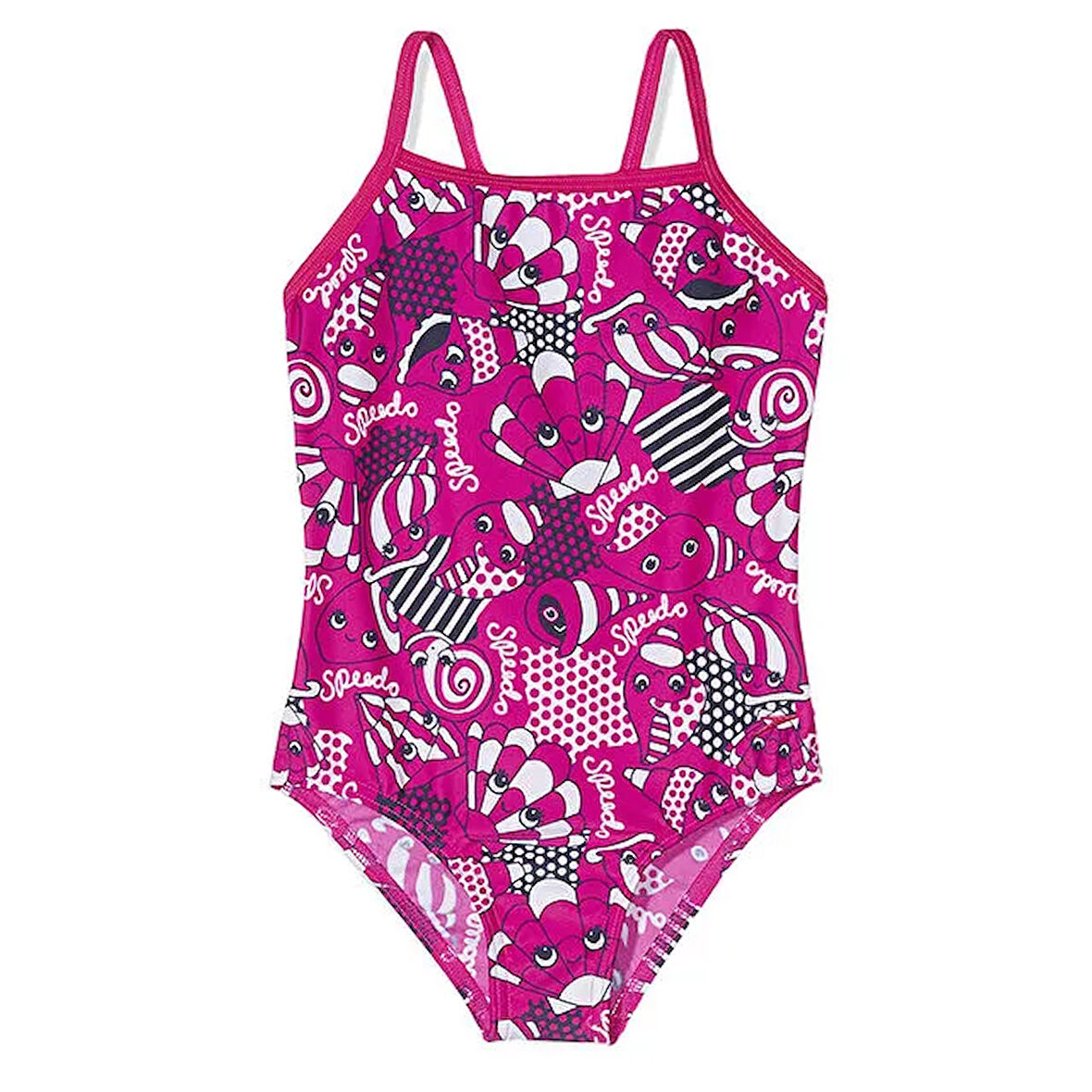 Speedo Kız Çocuk Mayosu Pembe Ess Frill 1Pce if Pink Navy 8 07972B430