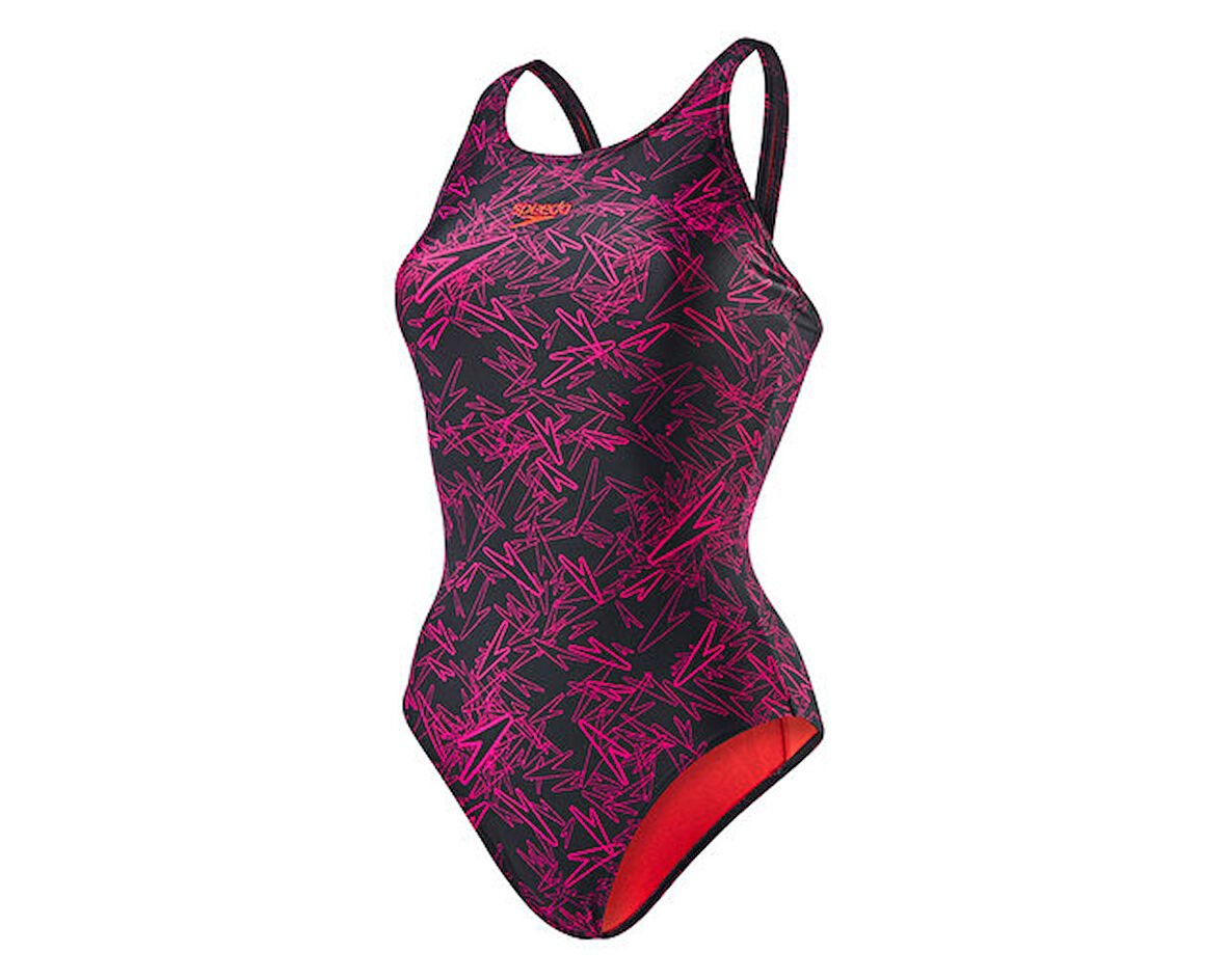 Speedo Bordo Kadın Mayosu 8-10818B388 Boom Alov Msbk Af Black Pink