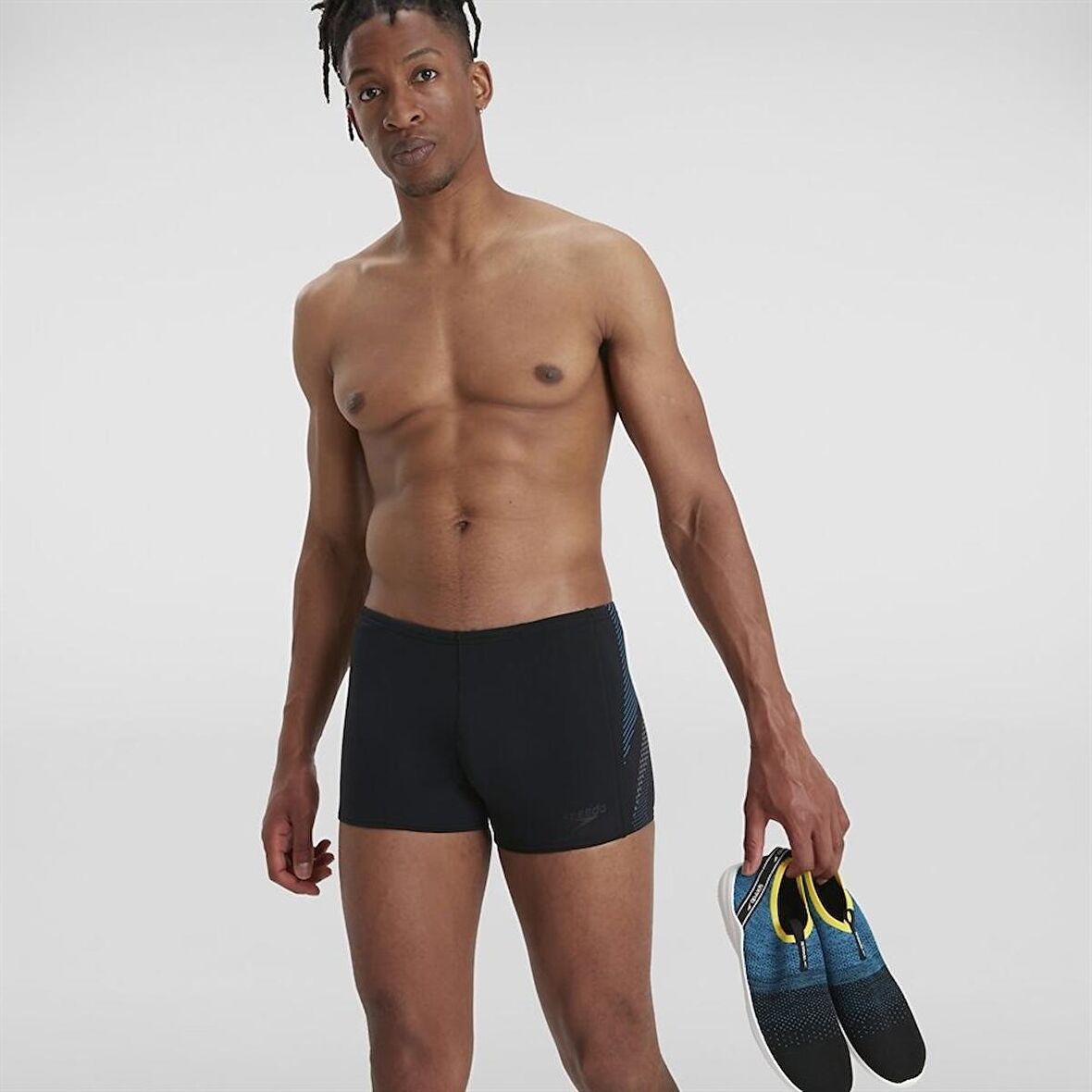 Speedo Tech Pnl Asht Am Blk/Chrcl Erkek Mayo