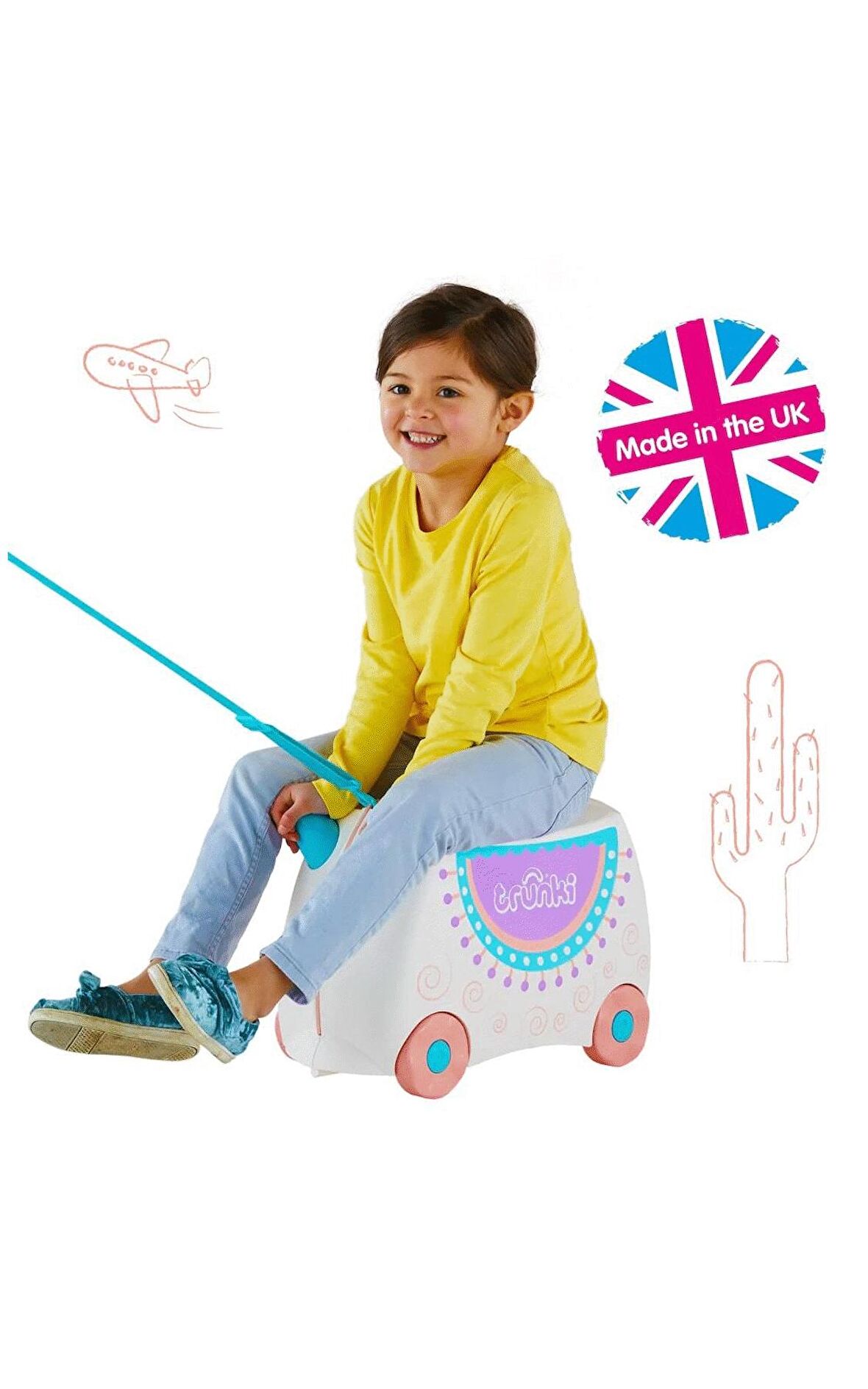 Reyo Trunki Çocuk Bavulu Seyahat Valizi 46x31x21,5cm - Lama Lola