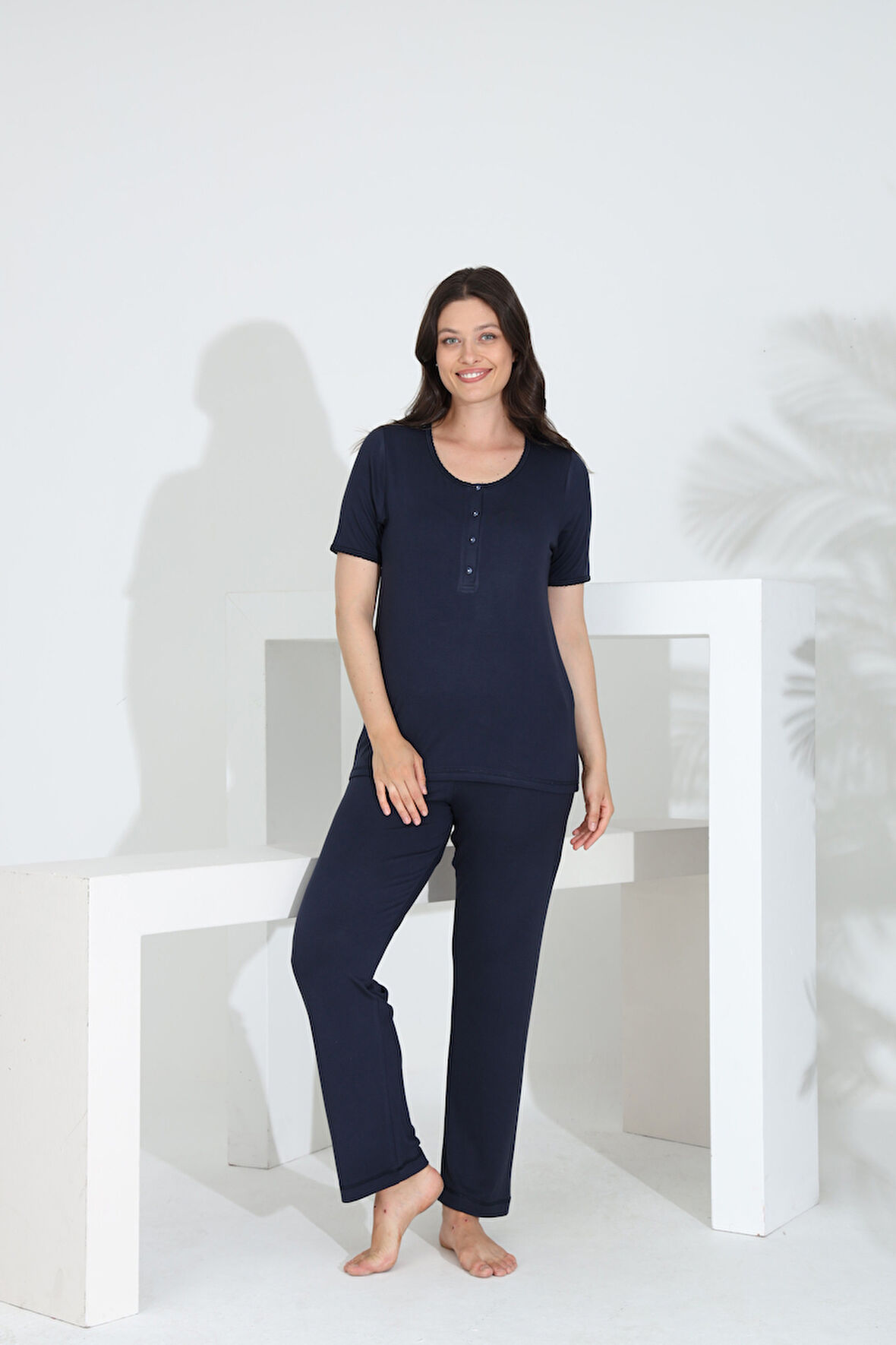 Bambu Kısa Kol Hamile Lohusa Pijama Takım 30241Y-30245Y