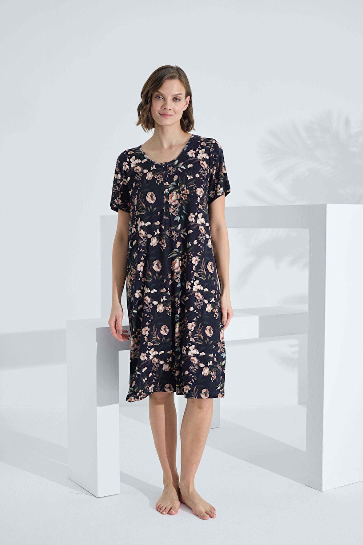 Bambu Kısa Kol Yazlık Kadın Elbise 72240