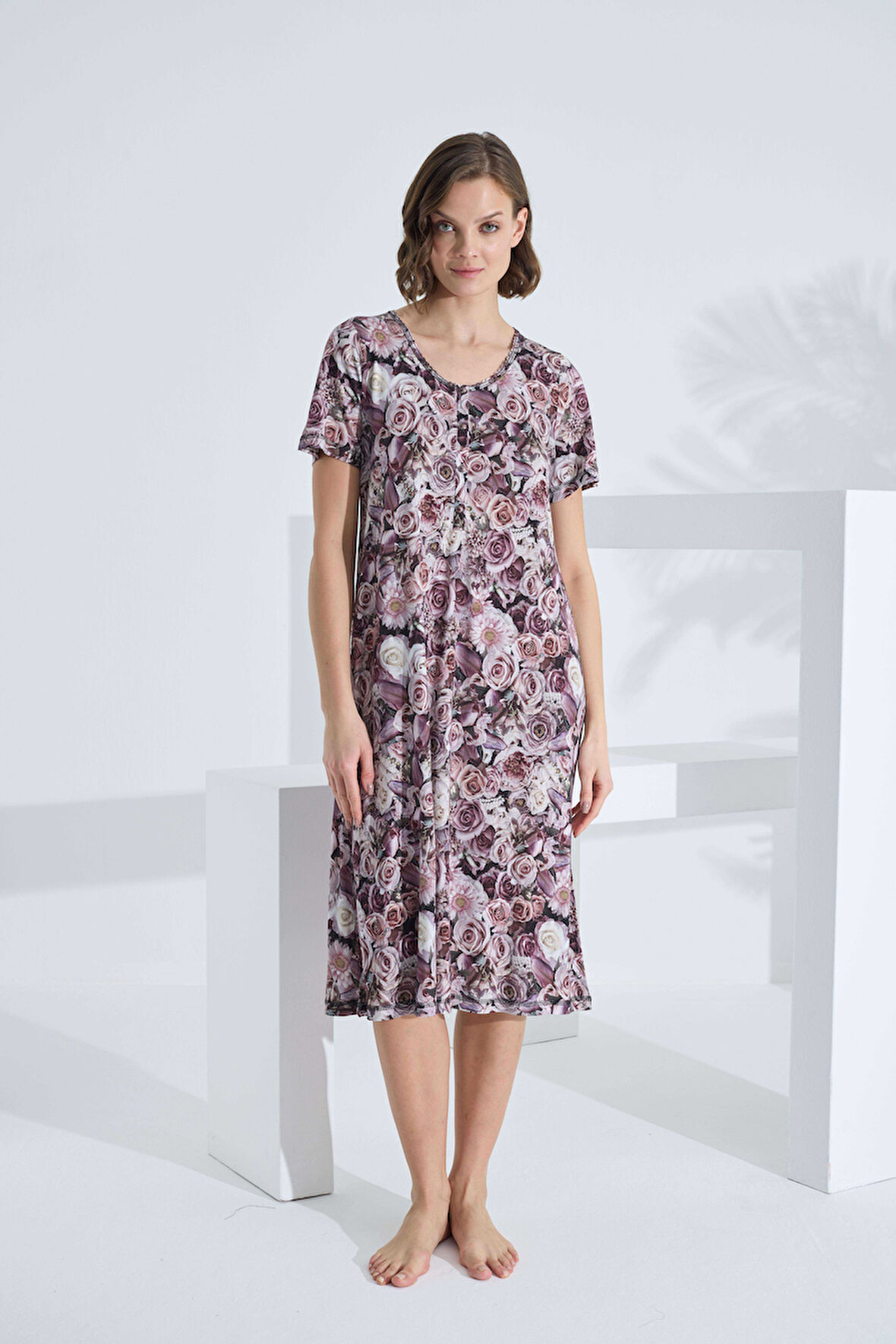 Bambu Kısa Kol Yazlık Kadın Elbise 72232