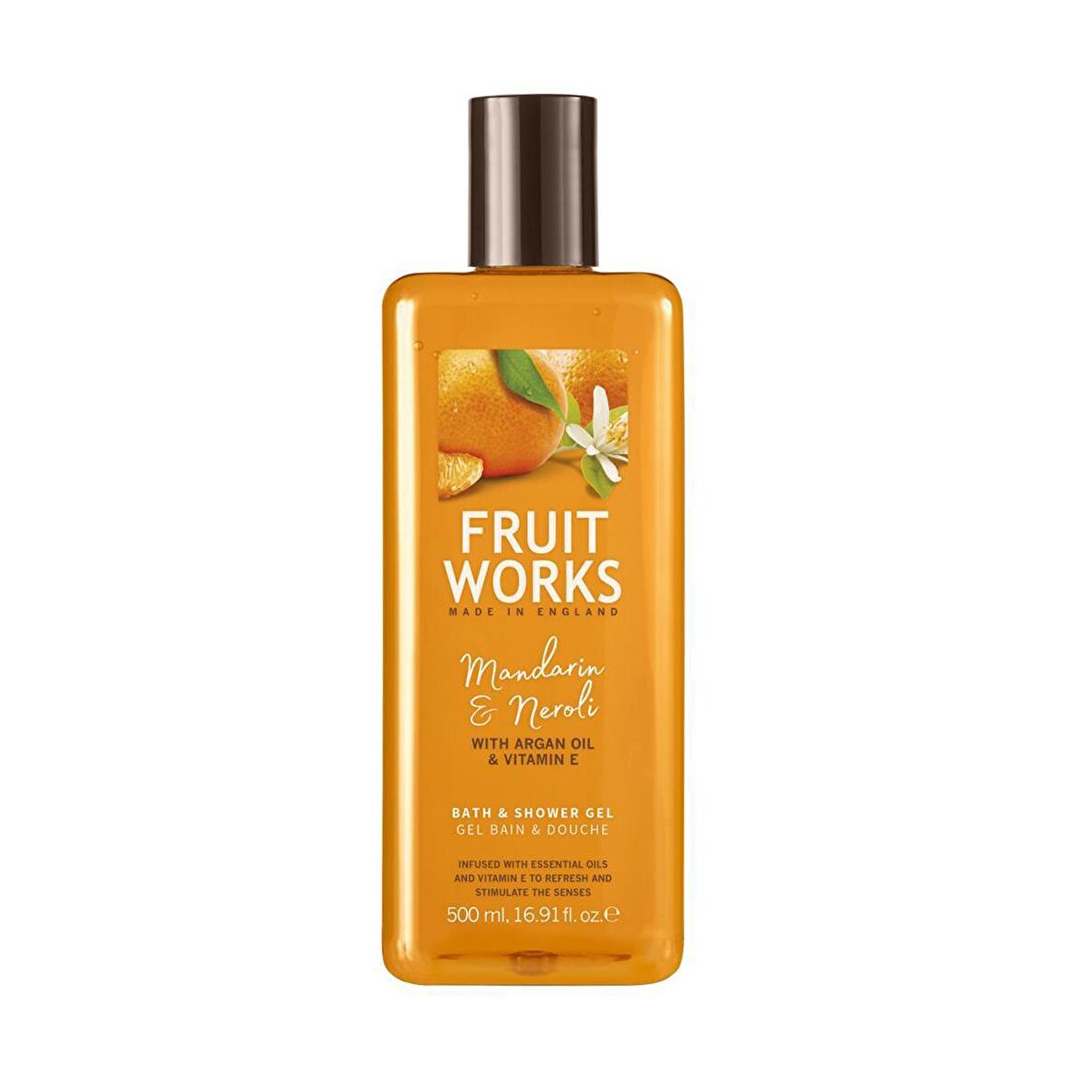 Fruit Works Works SG Mandalina ve Portakal Çiçeği Yağı Aromalı Tüm Ciltler İçin Kalıcı Kokulu Duş Jeli 500 ml