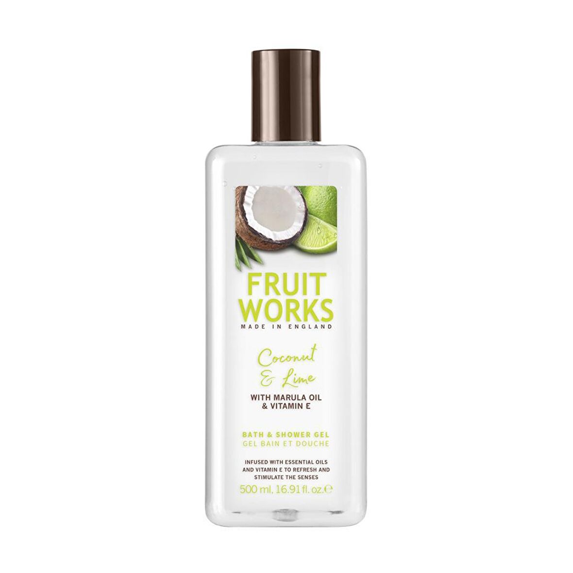 Fruit Works Works SG Hindistan Cevizi ve Limon Aromalı Tüm Ciltler İçin Kalıcı Kokulu Duş Jeli 500 ml