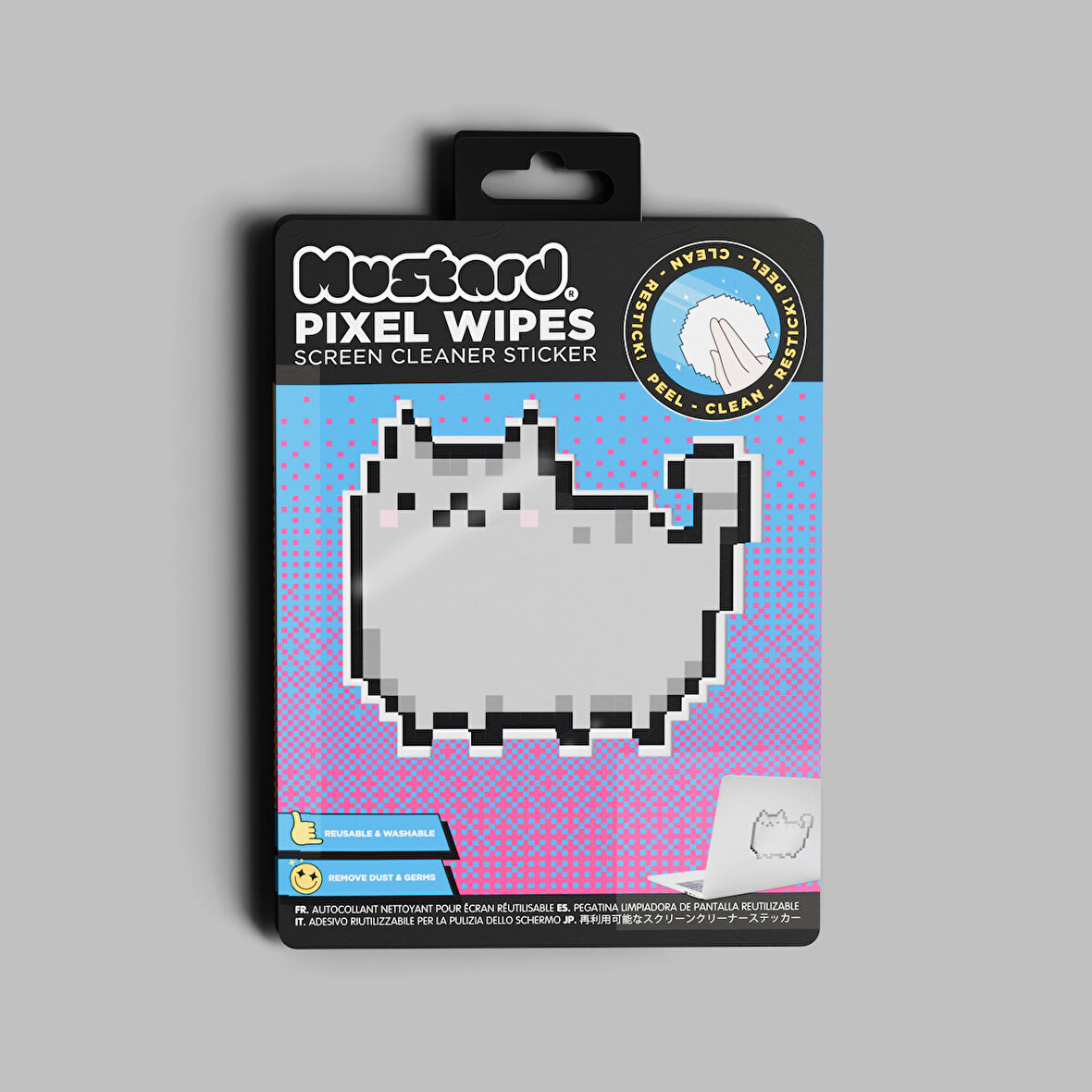 Mustard Cat Pixel Sicker Ekran Temizleyici