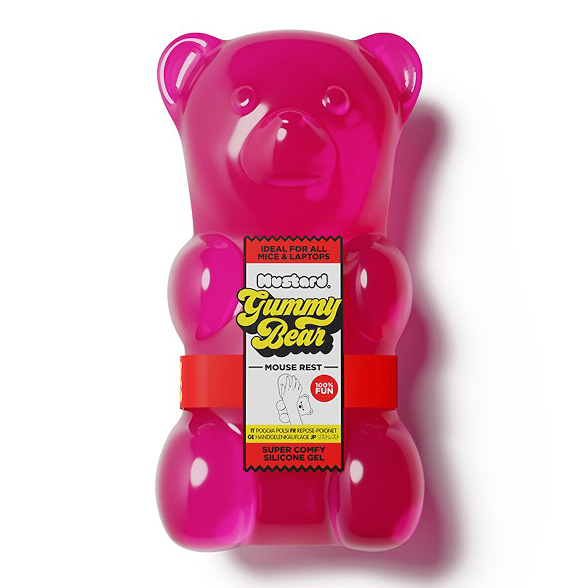 Mustard Gummy Bear Mouse Bilek Desteği - Pembe