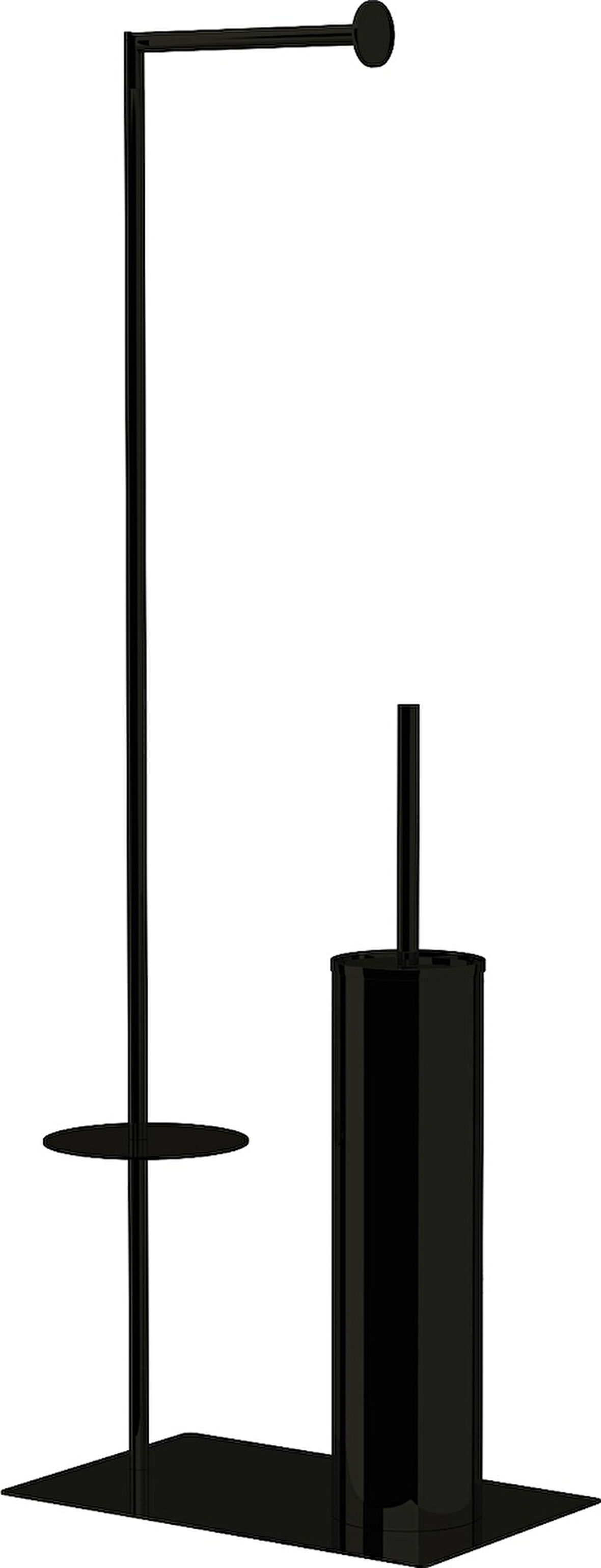 Line Bathroom Tuvalet Kağıtlık ve Fırçalık Ayaklı Mat Siyah 505606 Mat Siyah