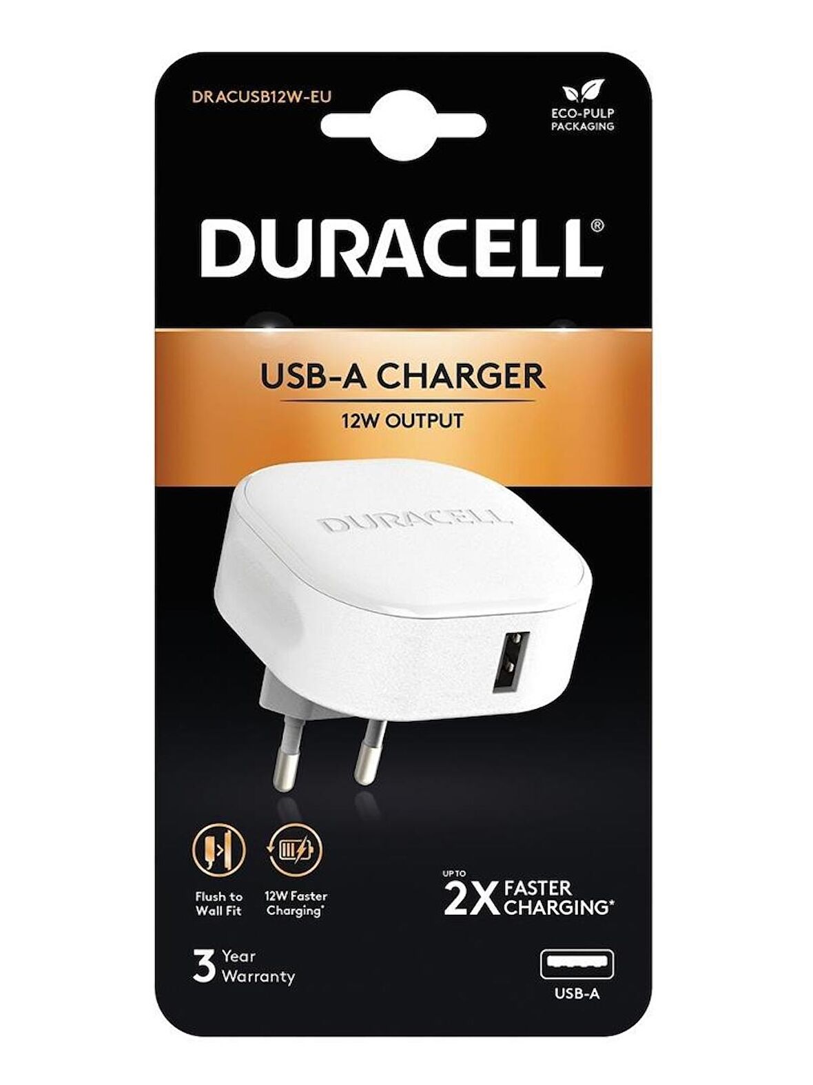 Duracell 12W Telefon / Tablet Şarj Başlığı 1xUSB 5v/2.4A - Beyaz