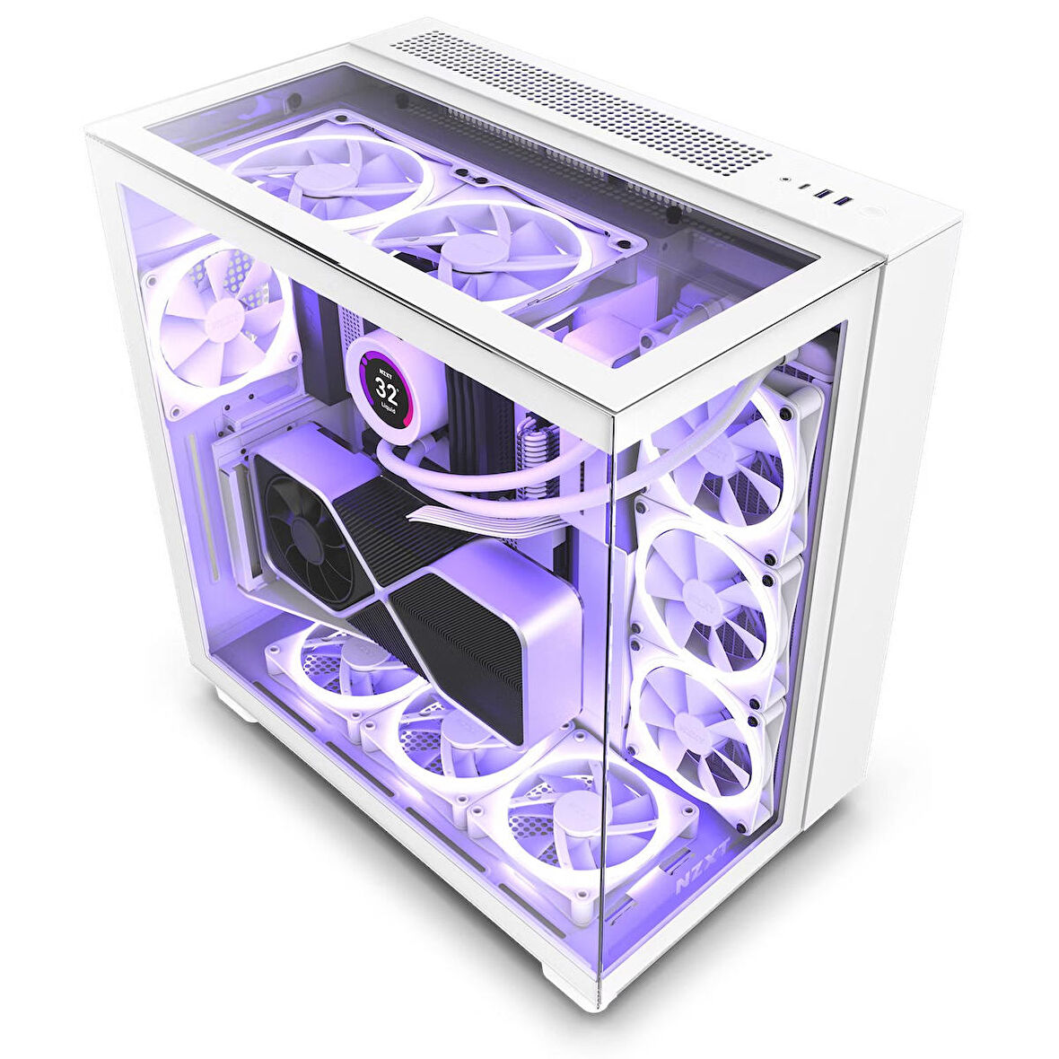 Nzxt H Series H9 Elite CM-H91EW-01 4 Fanlı Beyaz ATX Oyuncu Bilgisayar Kasası