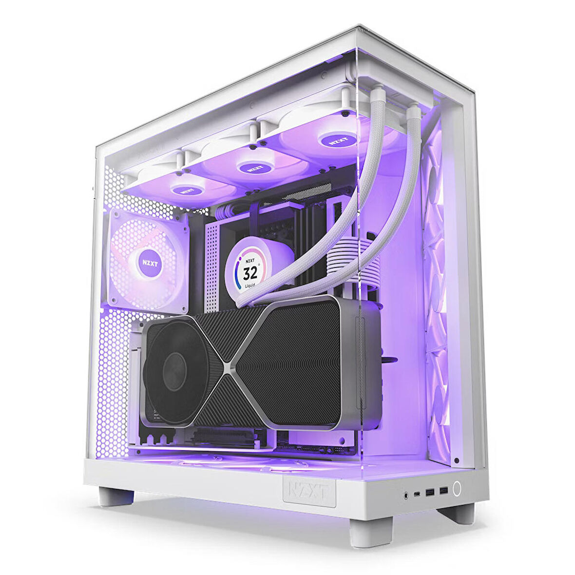 NZXT H Series H6 Flow RGB 3X120mm RGB (ATX, Micro-ATX, Mini-ITX) CC-H61FW-R1 Beyaz ATX Oyuncu Kasası