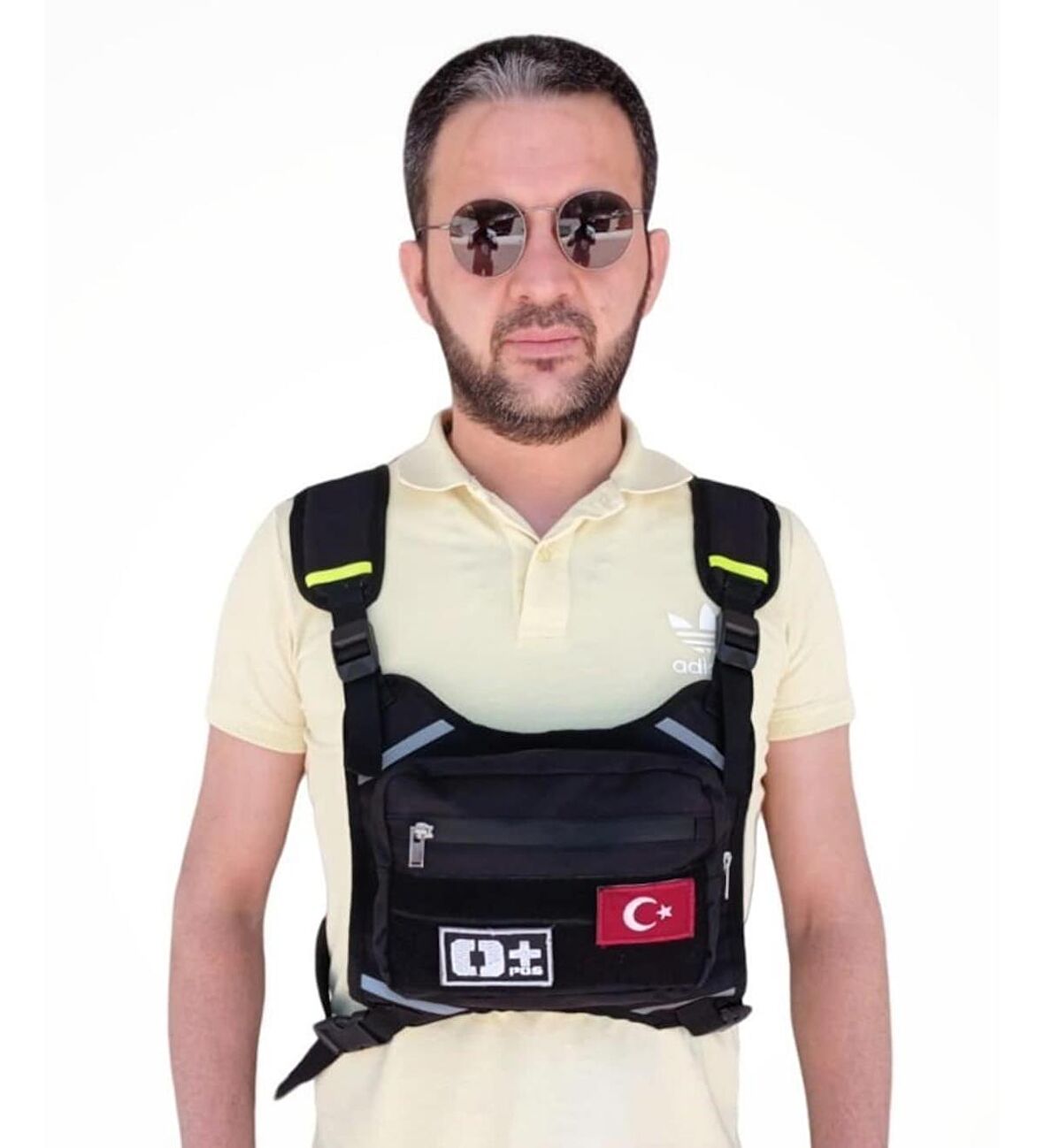 Motorcu Göğüs Çantası Reflektörlü Su Geçirmez Kan Grubu 0rh+