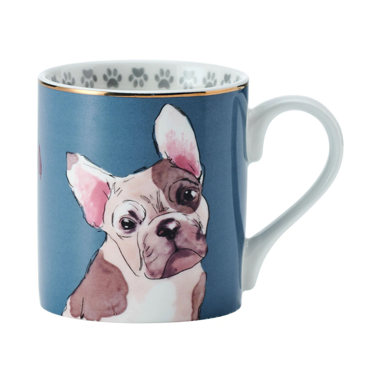 Mikasa MKCANFBDOG Fine China 280ml Düz Taraflı Kupa Fransız Bulldog