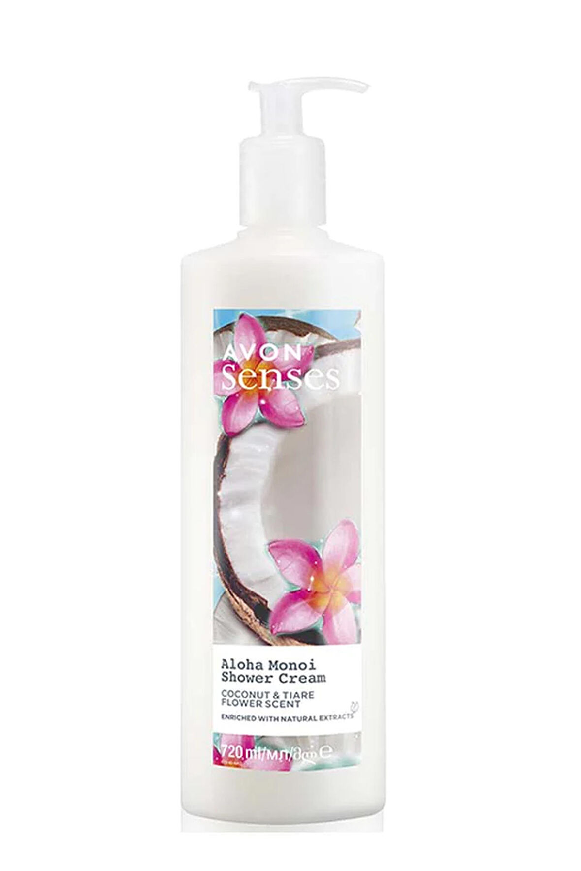 Avon Senses Aloha Monoi Tiare Çiçeği ve Hindistan Cevizi Kokulu Krem Duş Jeli 720 Ml.