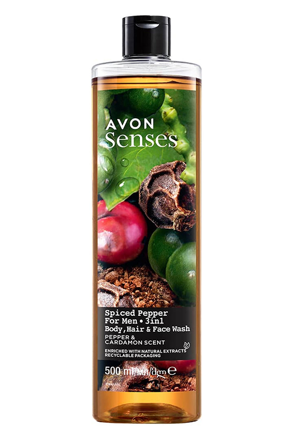 Avon Senses Spiced Pepper Karabiber ve Kakule Kokulu Erkekler için Duş Jeli 500 Ml.