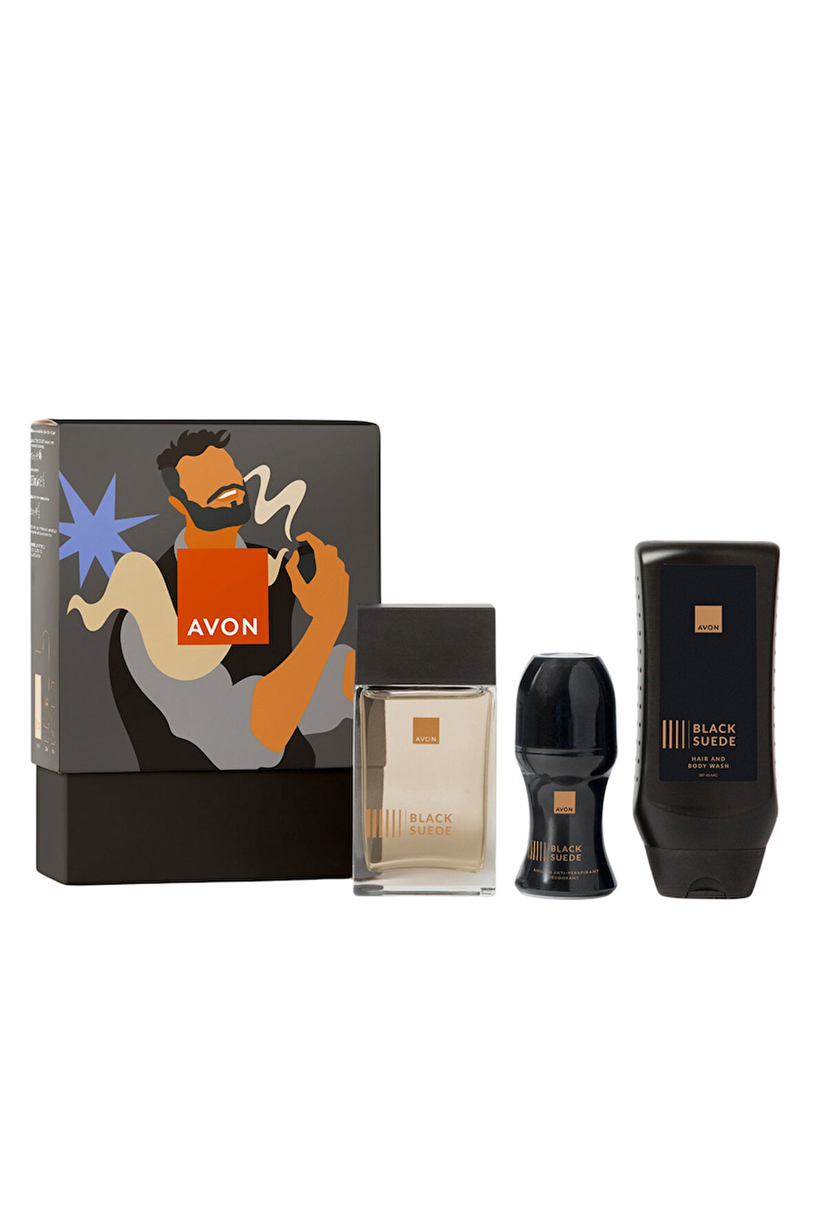 Black Suede Erkek Parfüm, Rollon, Saç ve Vücut Şampuanı Hediye Paketi