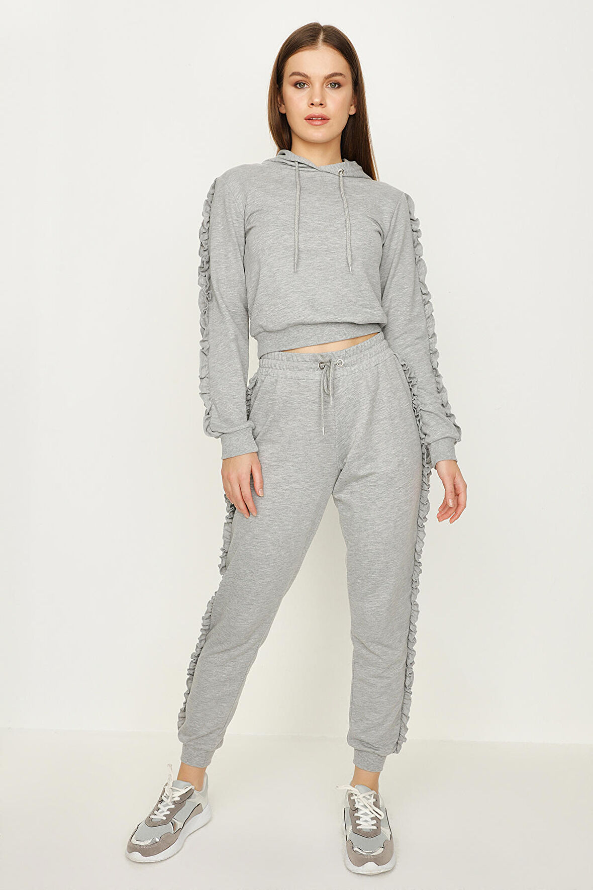 Kadın Fırfır Detay Jogger Pantolon