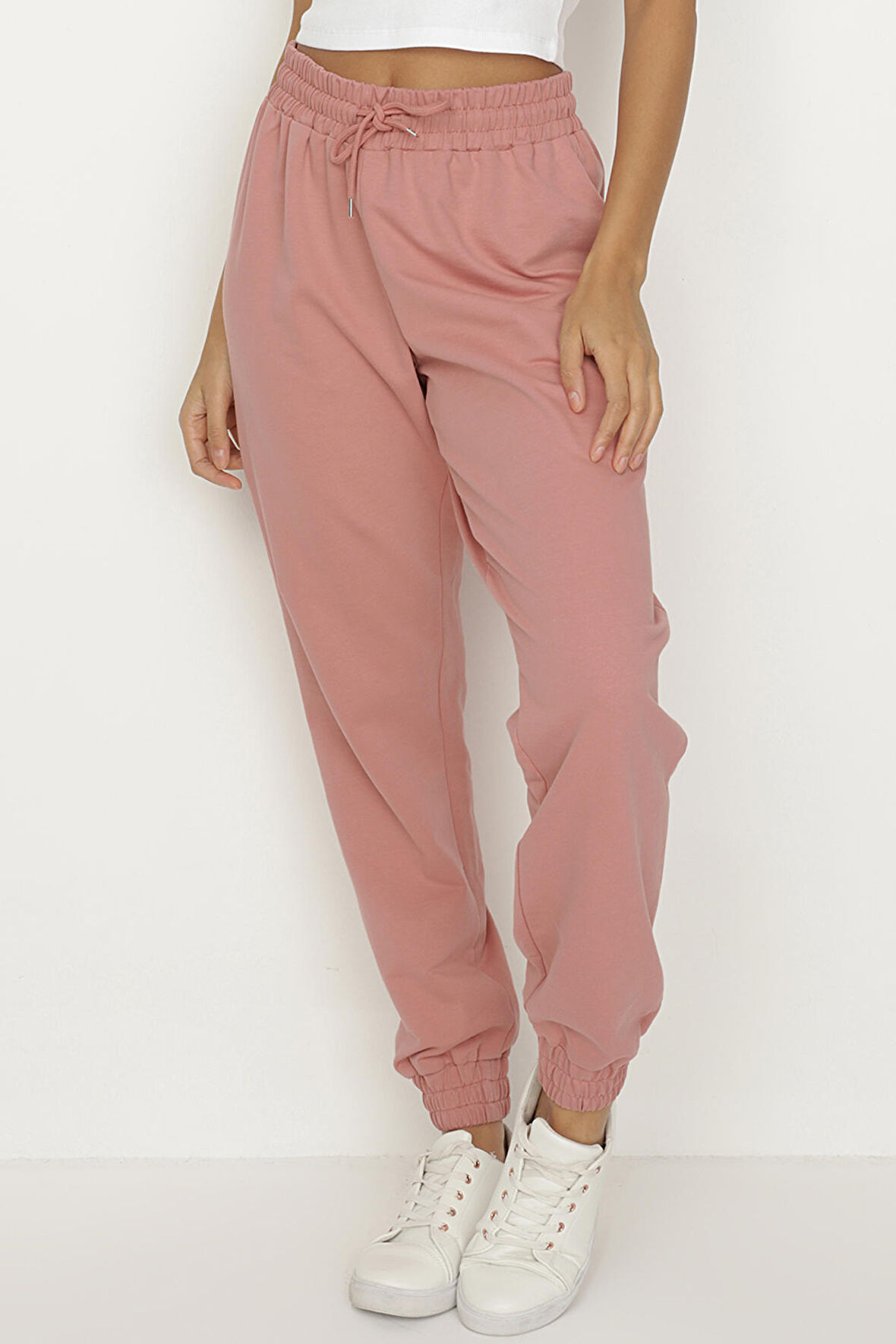 Kadın Paçası Lastikli Jogger Pantolon