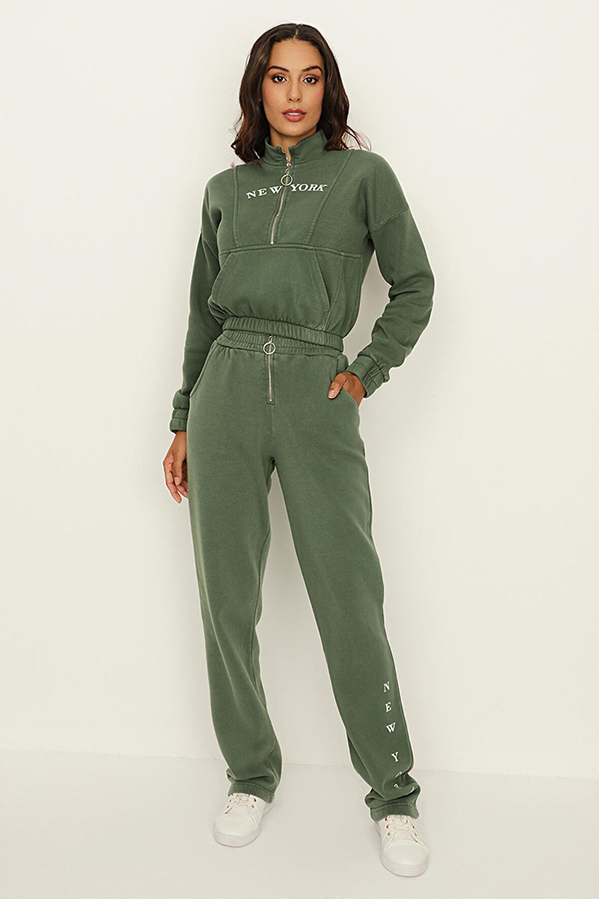 Kadın Fermuar Detaylı Eşofman Altı