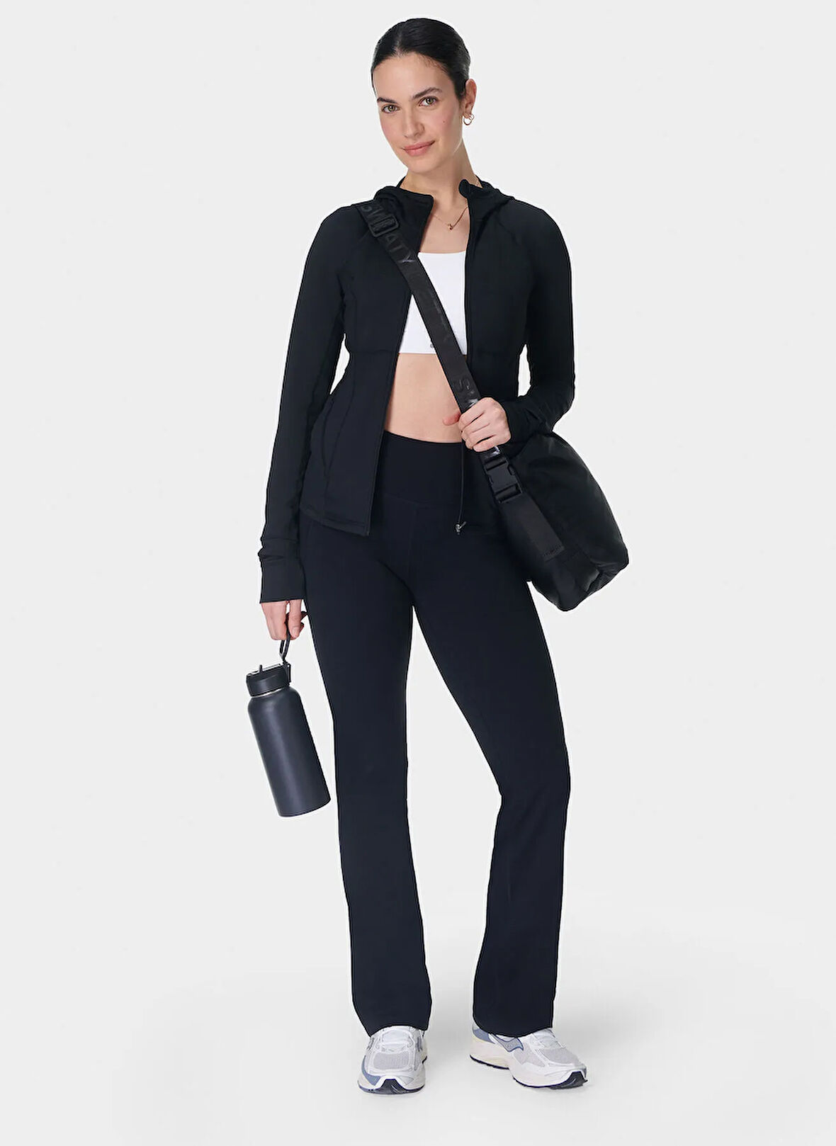 Sweaty Betty SB9218S_001 Power 30 Workout Boot C Siyah Yüksek Bel Normal Düz Kadın Eşofman Altı