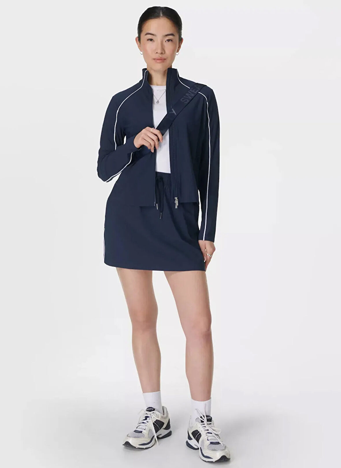 SB9871P-4274 ANYTIME EXPLORER ZIP U Lacivert Dik Yaka Slim Fit  Kadın Zip Ceket