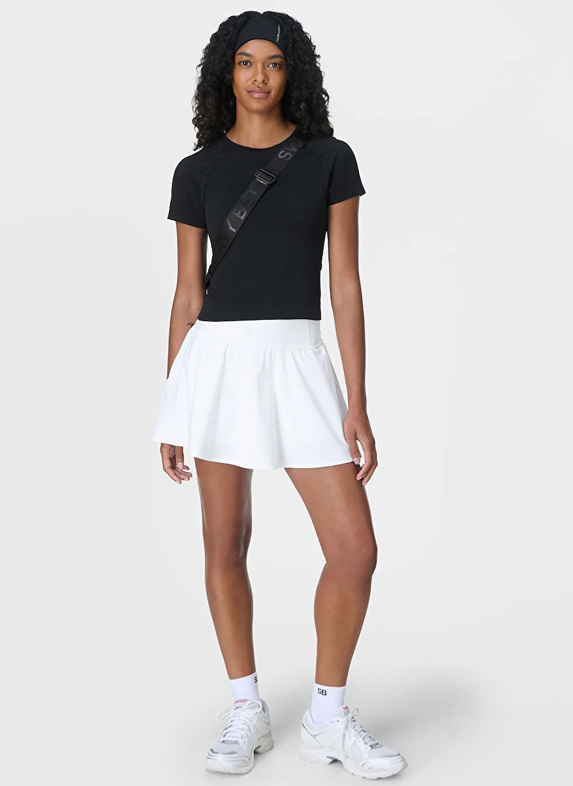 Sweaty Betty SB10127-001 ATHLETE CROP SEAMLESS W Siyah Bisiklet Yaka Normal Düz Kadın T-Shirt