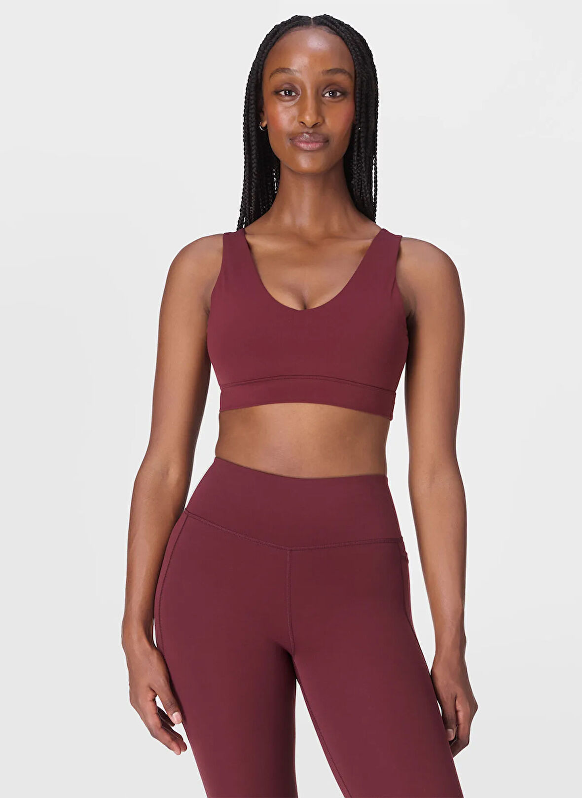 Sweaty Betty SB10037-601 ULTIMATE STUDIO VOOP BR Bordo Sporcu Sütyeni