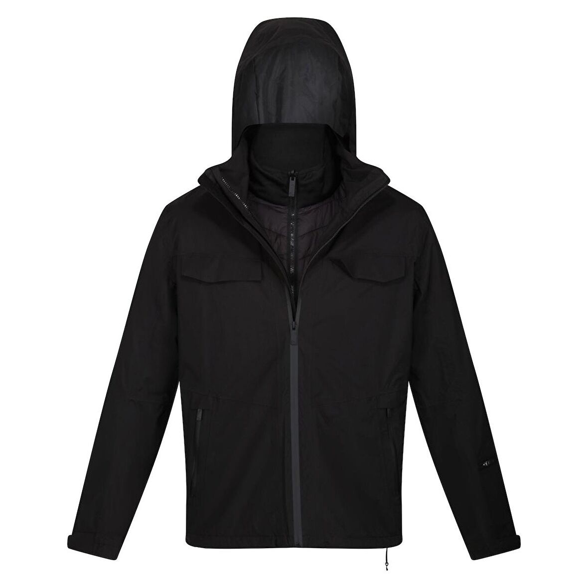 Regatta Siyah Erkek Zip Ceket RMP339 Shrigley III 3in1 Zip Ceket