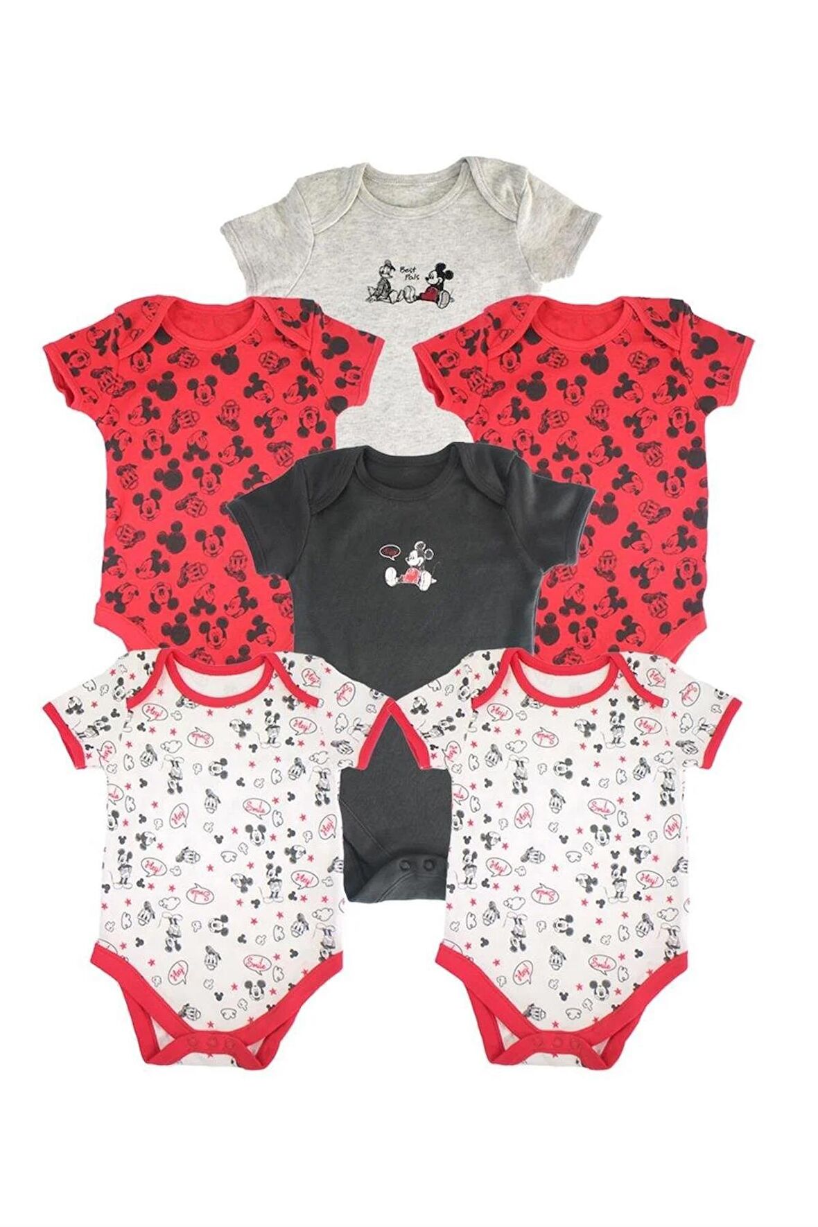 Bebek Disney Mickey Mouse %100 Pamuk 7'li Bodysuit /Zıbın