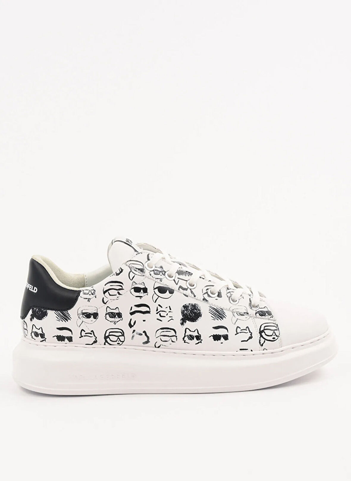 KARL LAGERFELD Beyaz - Siyah Erkek Sneaker KAPRI MENS Twin NFT Graffiti