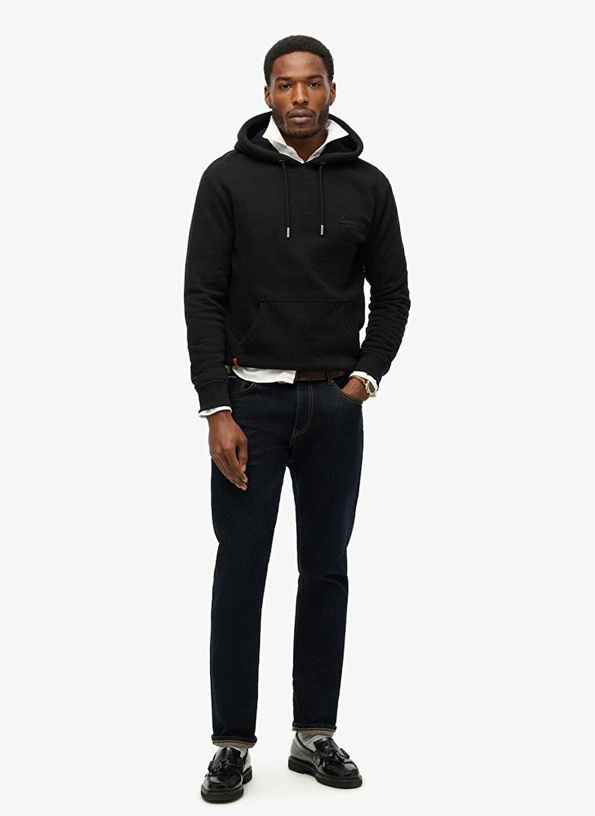 Superdry Kapüşon Yaka Siyah Erkek Sweatshırt M2013110A02A_ESSENTIAL LOGO HOODIE