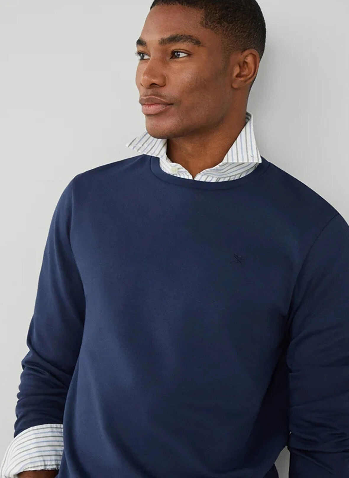 Hackett Bisiklet Yaka Lacivert Erkek Sweatshırt HM581165