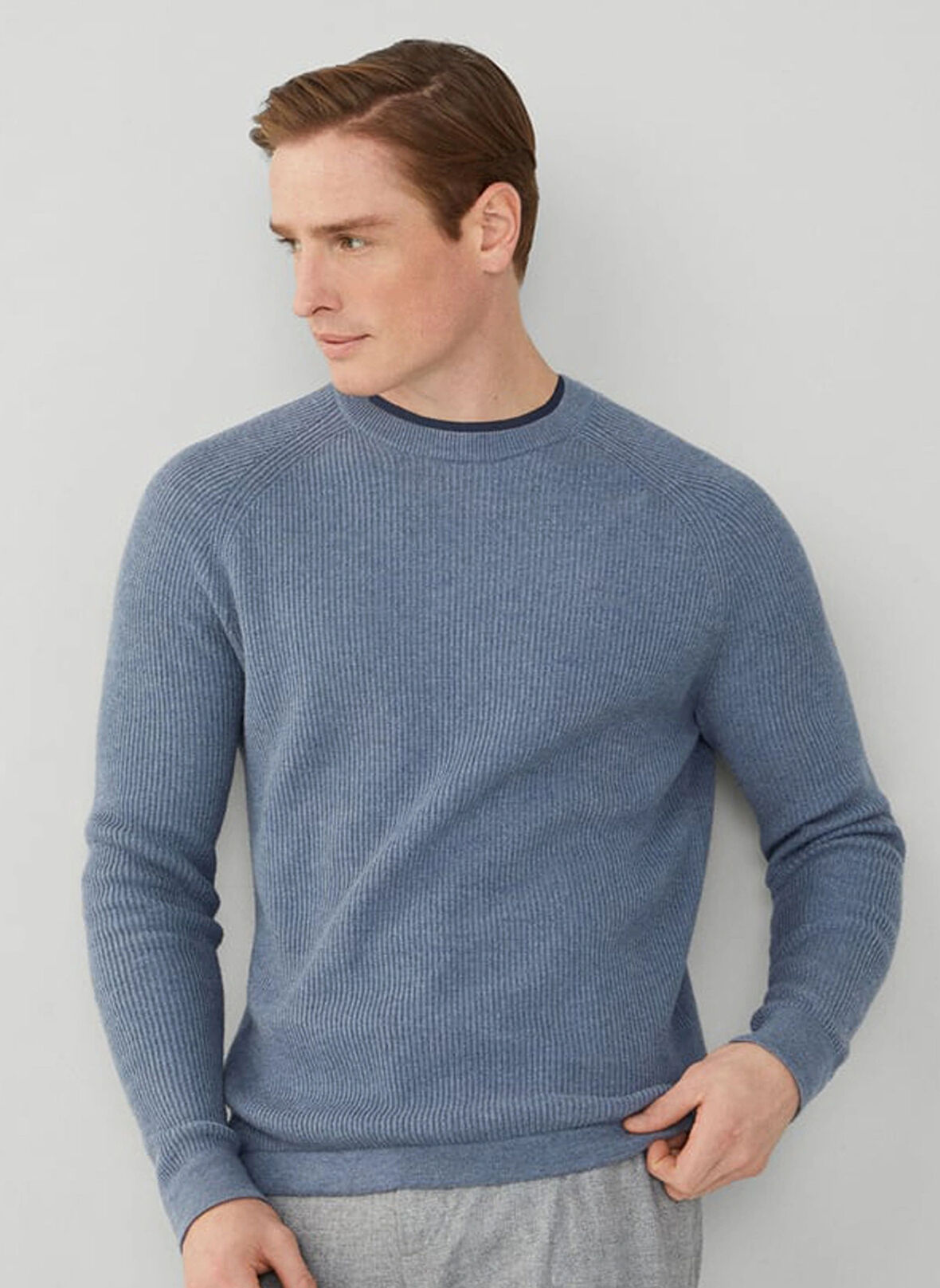 Hackett Bisiklet Yaka Slim Fit Mavi Erkek Kazak HM703093