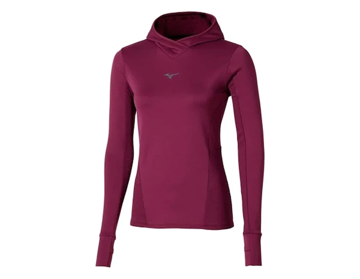 Active Warm Kadın Kapüşonlu Yarım Fermuarlı Rüzgarlık Bordo