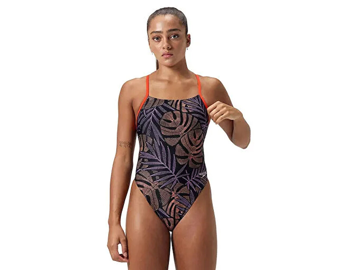Speedo Alov Digi Tiebk 1Pc Af Orange Kadın Yüzücü Mayosu 8-1284118288 Turuncu