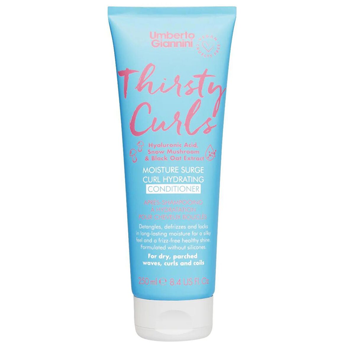 Thirsty Curls Nemsiz Kıvırcık Saçlar için Hyaluronic Acid İçerikli Nemlendirici Saç Kremi 250 ML