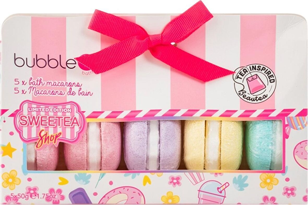 Bubble T Sweetea Macaron Bow Set (5 x 50g) Bath Fizzers BT4013