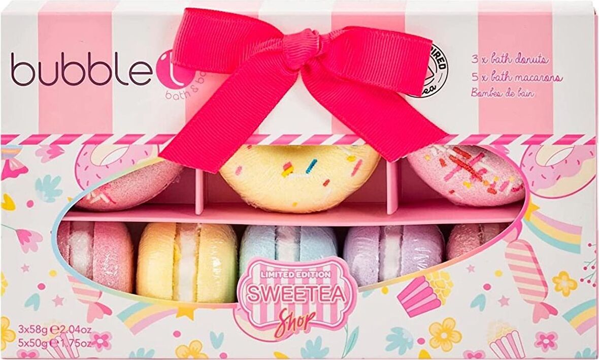 Buuble T Sweetea Mixed Donut Macaron Set 3x58g Donut Bath Fizzer 5x50g Macaron Bath Fizzer BT4018