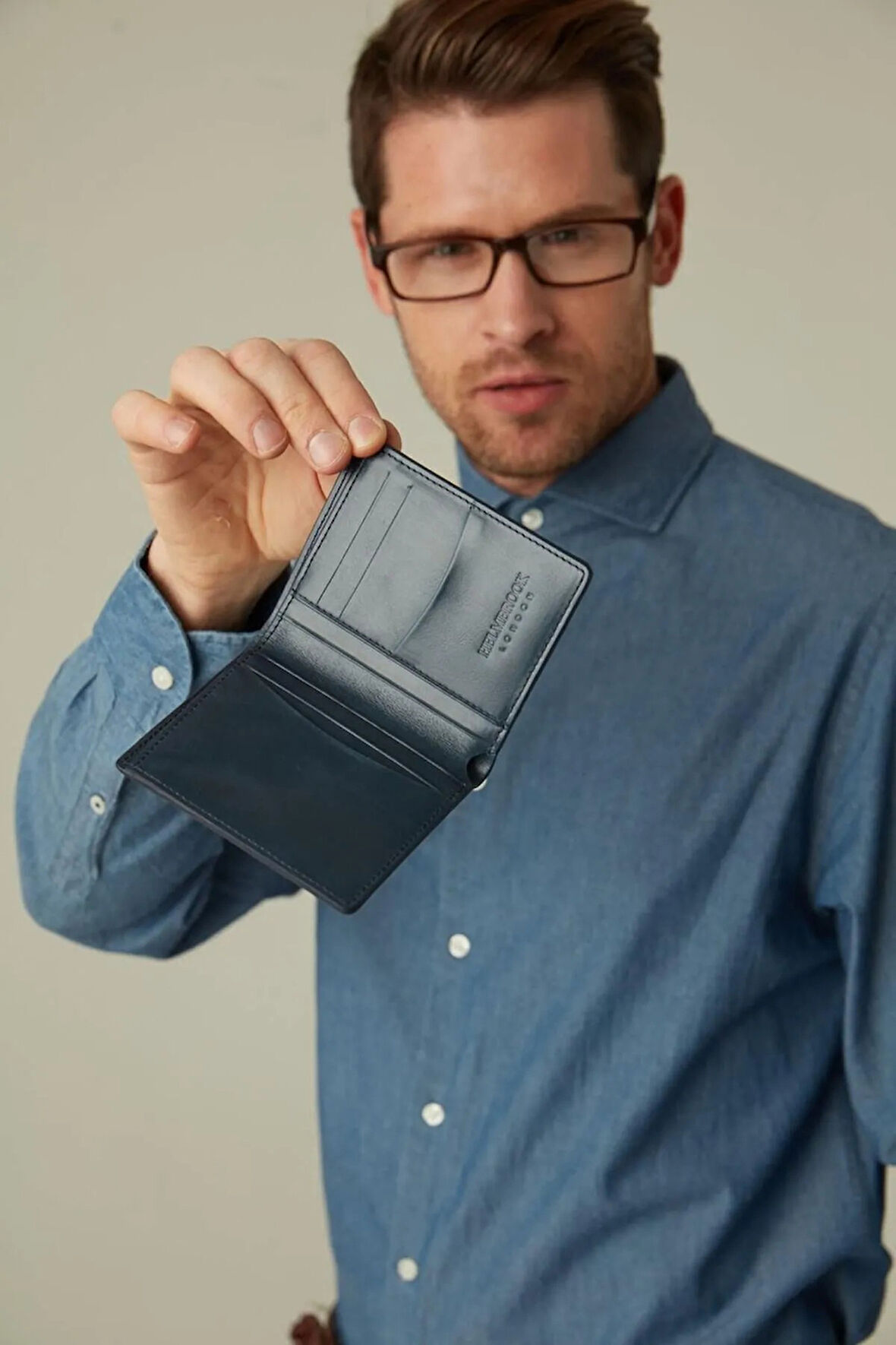 Dayton Hakiki Deri Lacivert Erkek Ince Tasarım Çok Bölmeli Rfid Korumalı Cüzdan