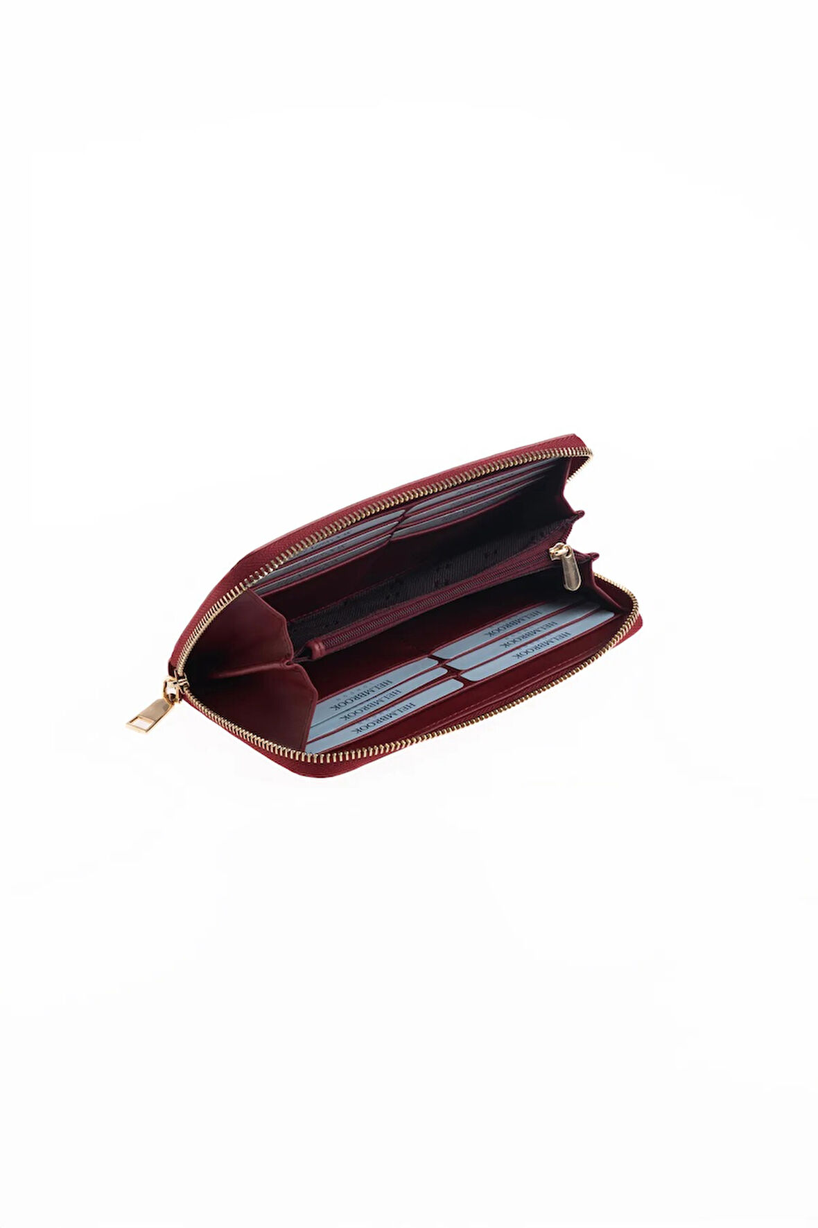 Amelia Hakiki Deri Bordo Kadın Fermuarlı El Işi Rfid Korumalı Büyük Cüzdan